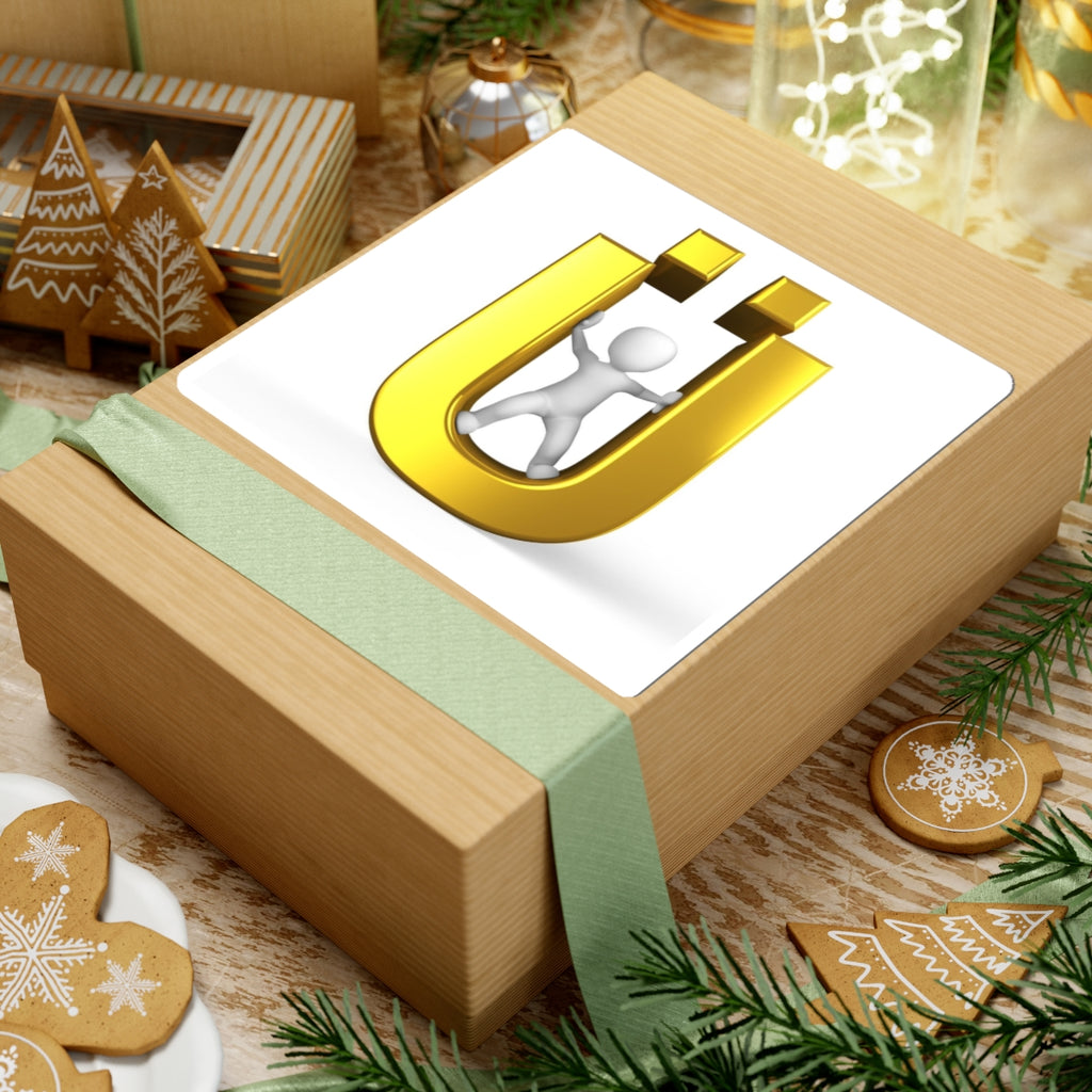 Gold Ü letter Design Kiss-Cut Stickers | Laptop Sticker, Vinyl Decal