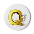 Gold Letter Q Monogram Ceramic Coaster | Initial Q Cork Back