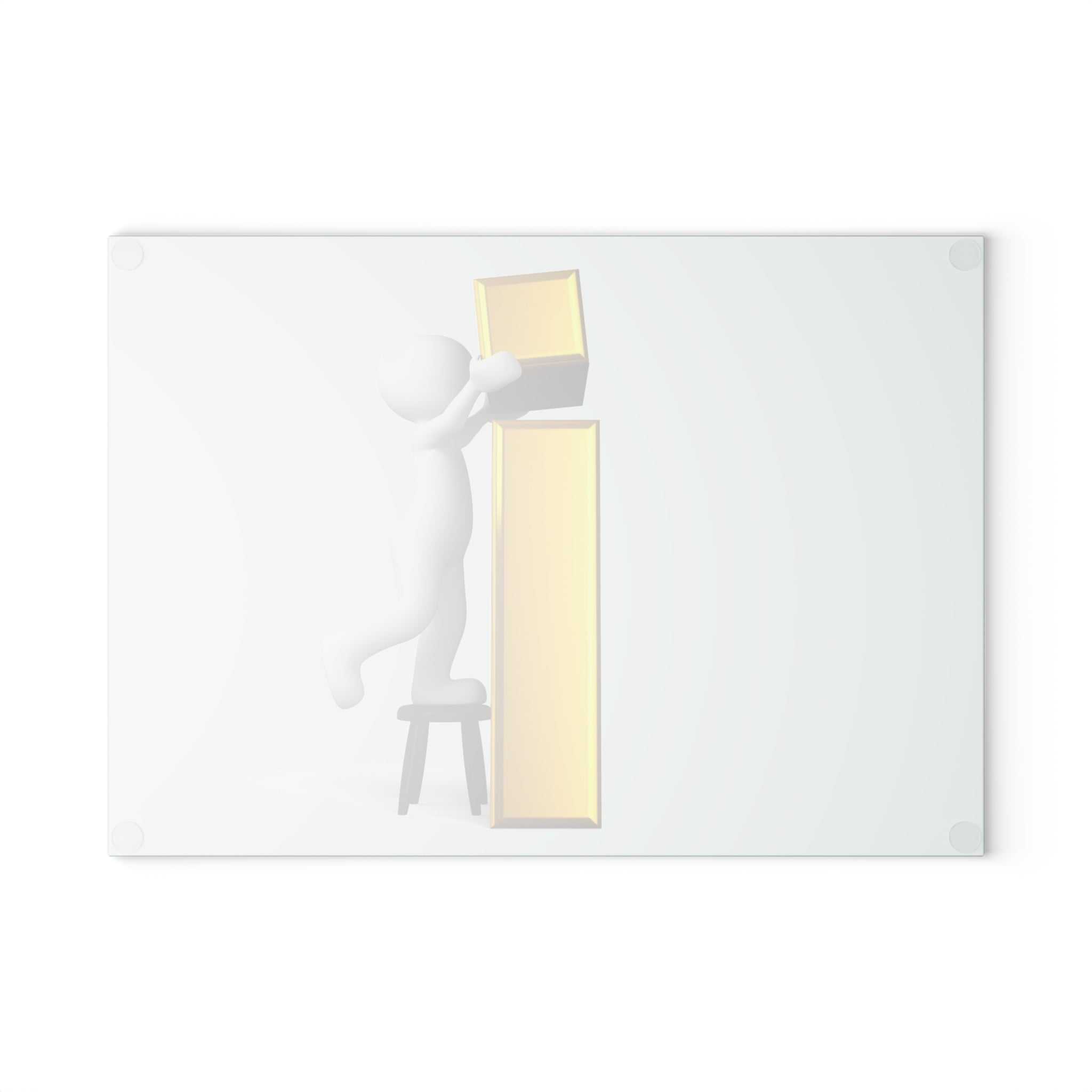 3D Character Stacking Gold Letter I Glass Cutting Board | Alphabet Kitchen Decor