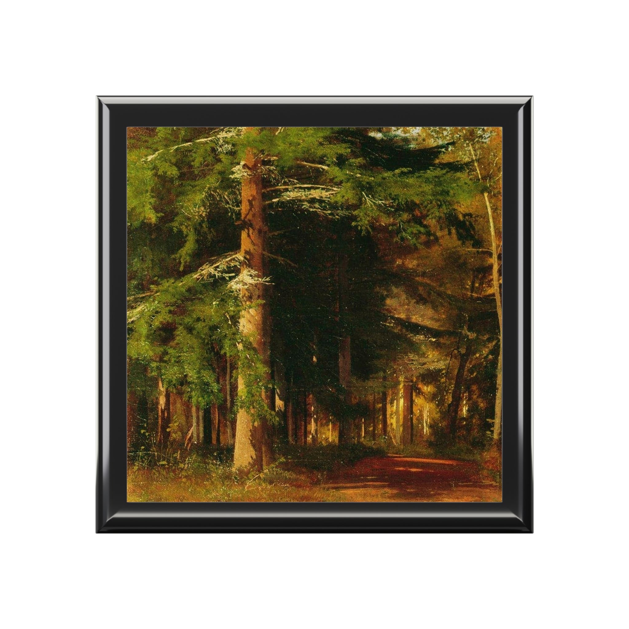 Forest Path Painting Jewelry Box | Woodland Landscape Trinket Box