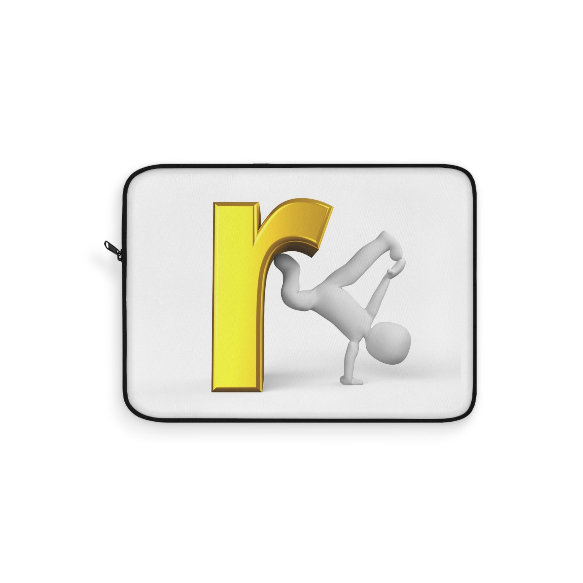 Yellow Letter R Breakdance Laptop Sleeve | Alphabet Dance Design
