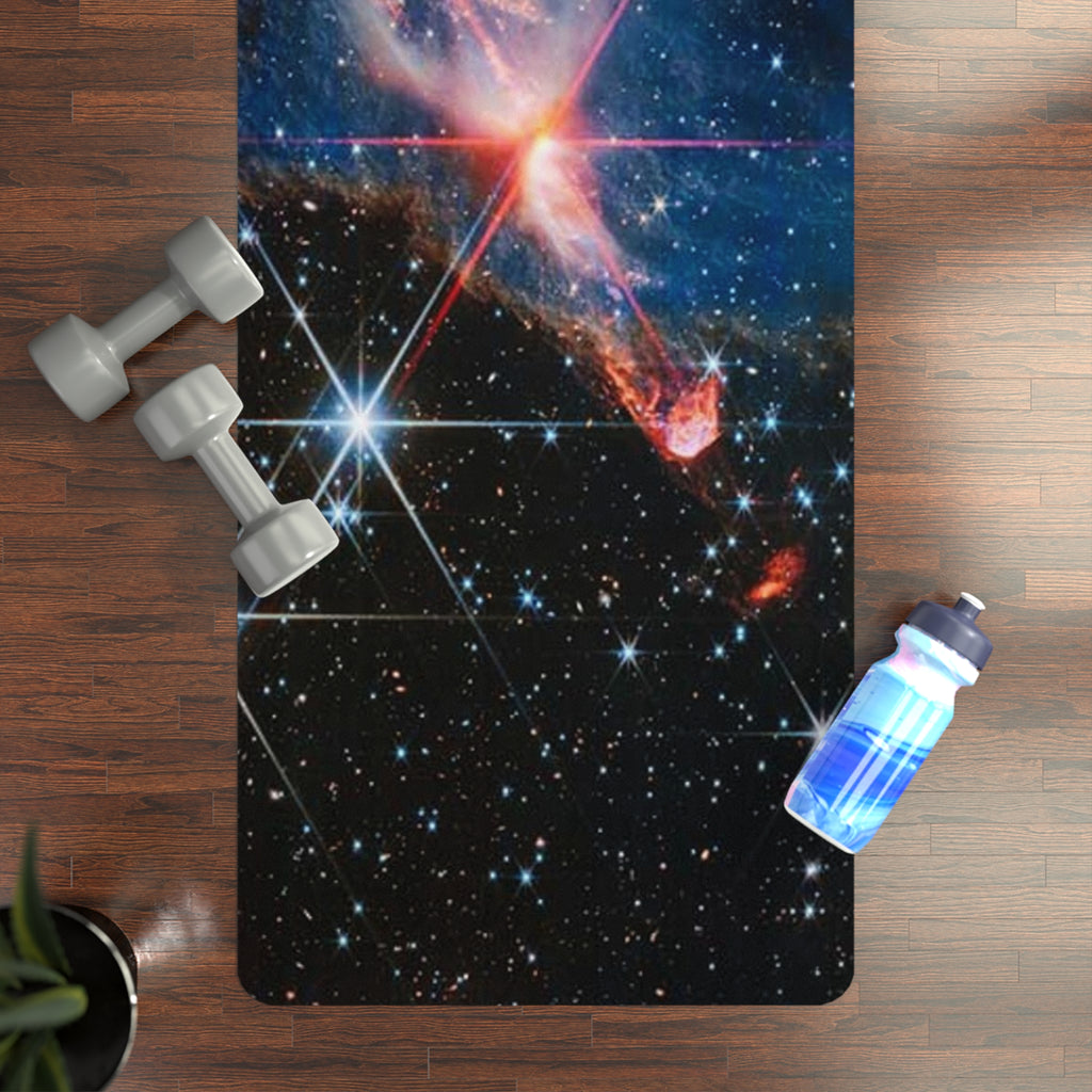 Cosmic Nebula Galaxy Rubber Yoga Mat | Space Stars Astronaut Theme