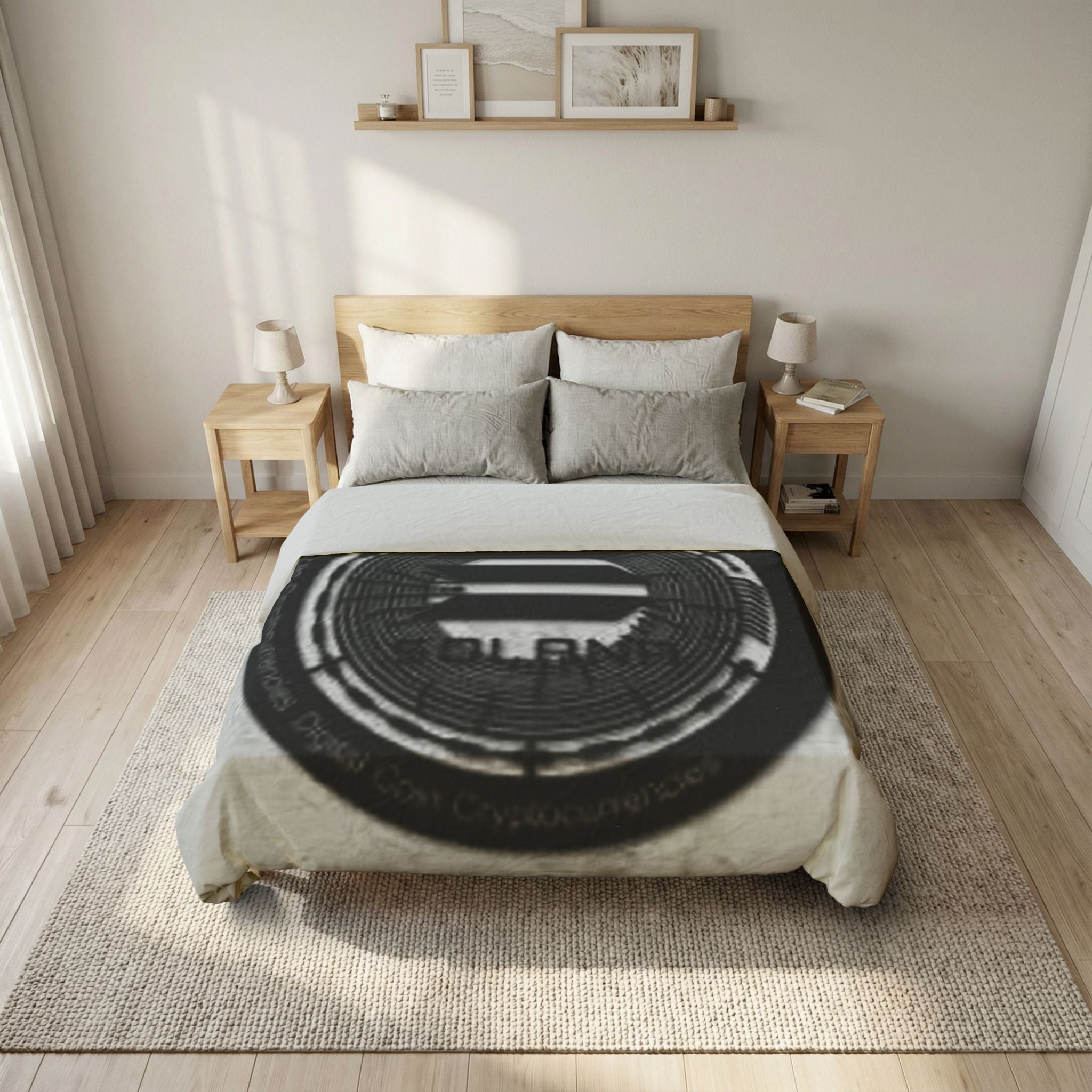 Solana Coin Logo Cotton Duvet Cover | Cryptocurrency Crypto Bedding