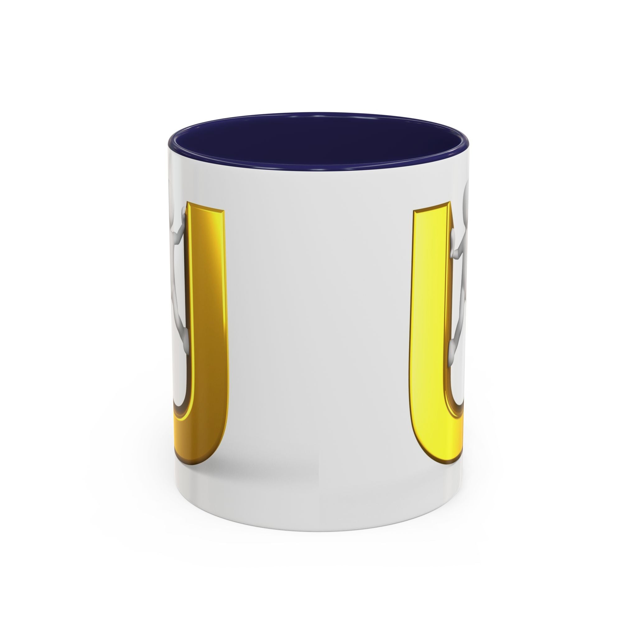 Mug en 3D avec lettre U dorée | Tasse à café 325 ml ou 440 ml