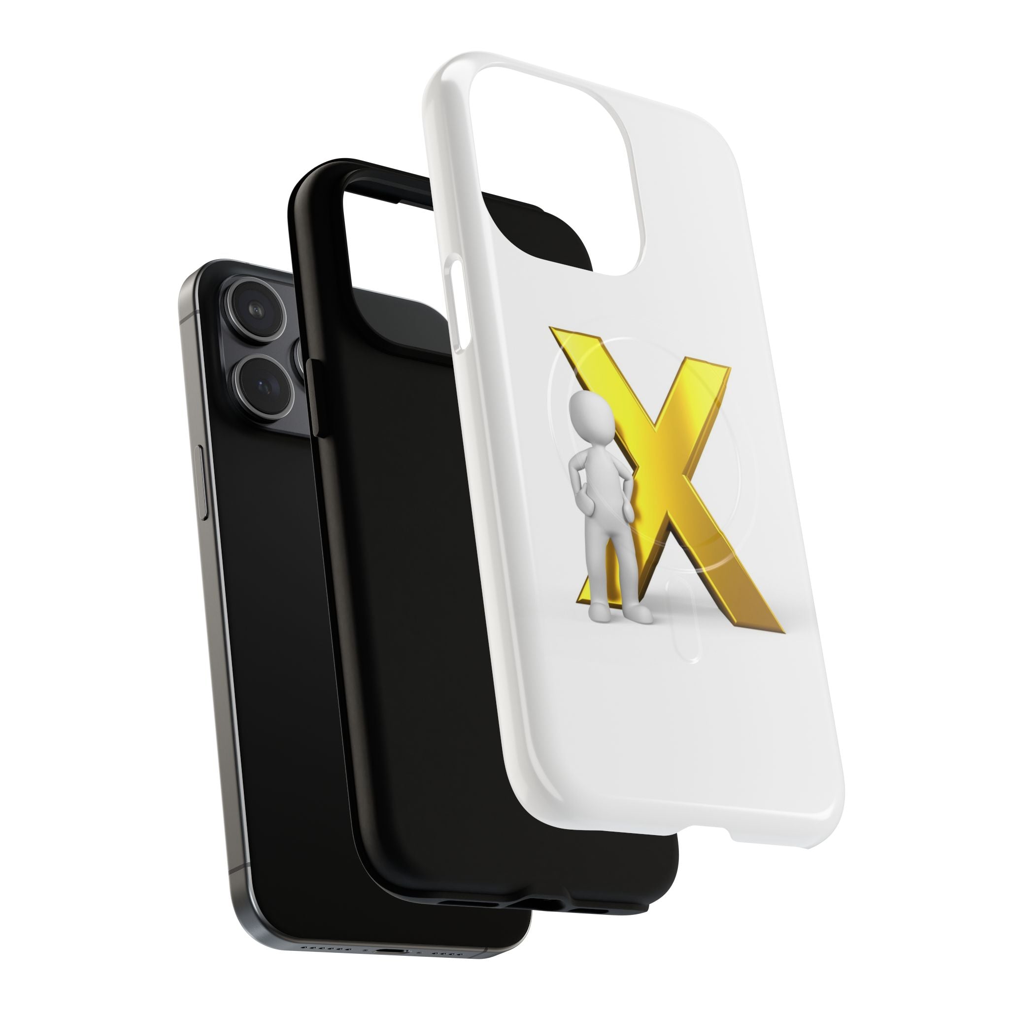 3D Figure with Gold X phone case | Magnetic Tough Case