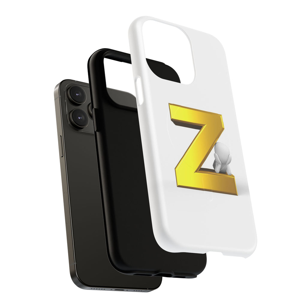 Gold 3D Letter Z Phone Case | Tough Magnetic Case, Monogram Initial