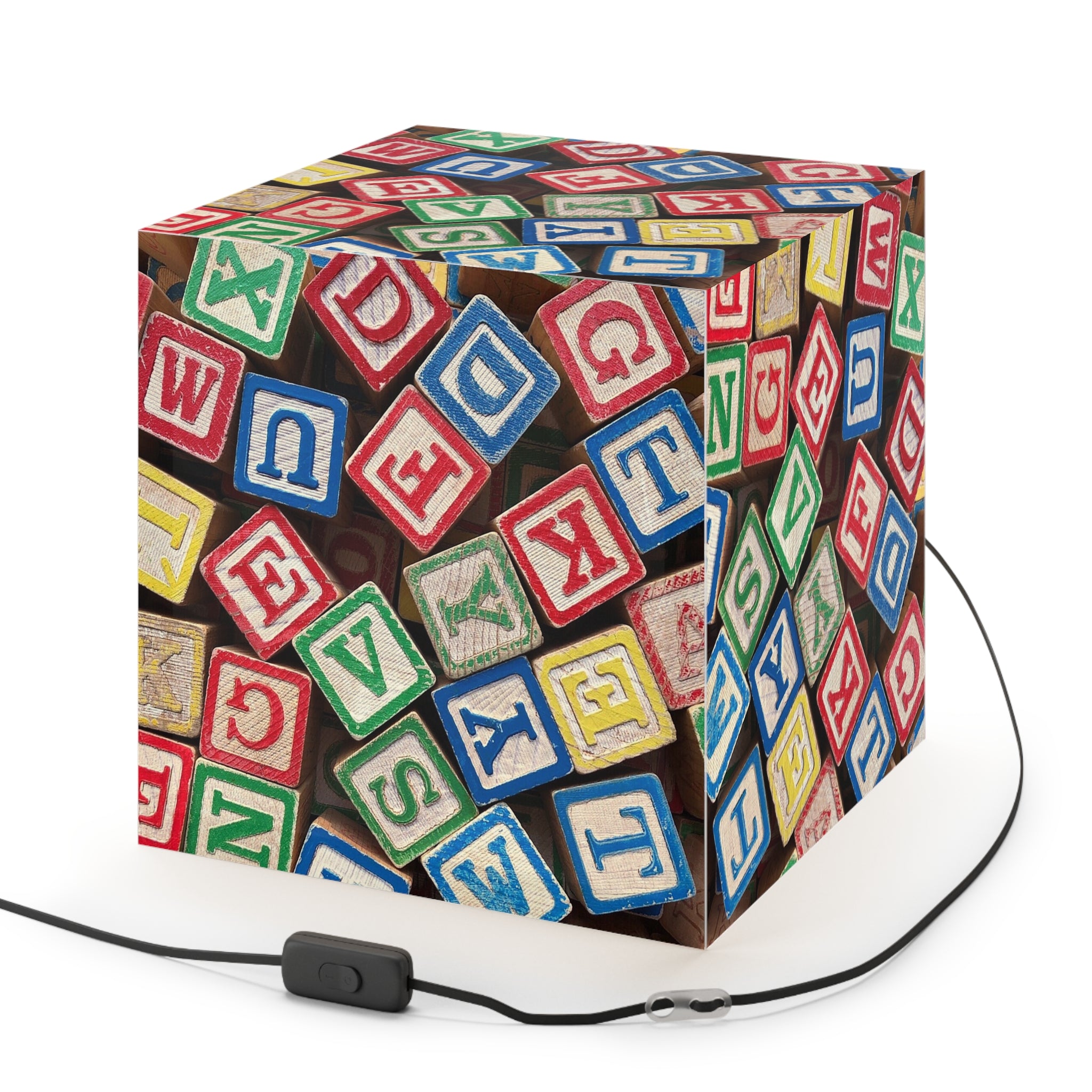 Alphabet Blocks Light Cube Lamp | Colorful Kids Nursery Decor