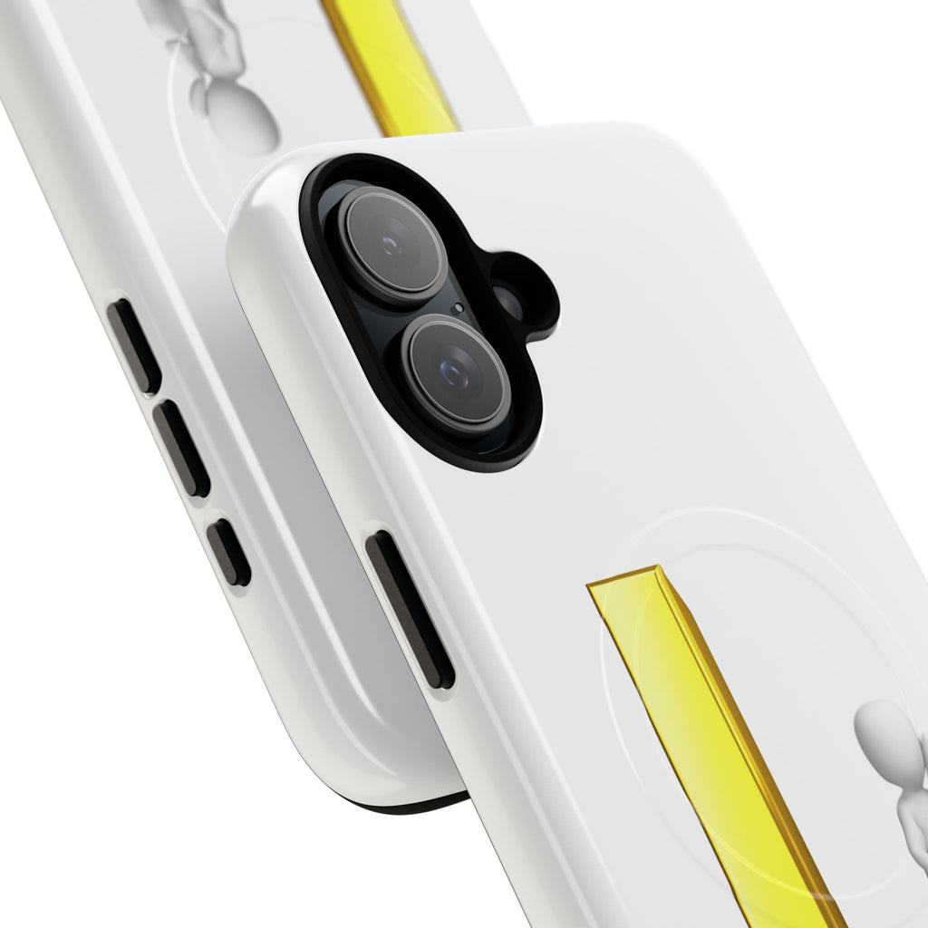 Yellow 3D Letter L with Sitting Figure phone case | Tough Magnetic Case