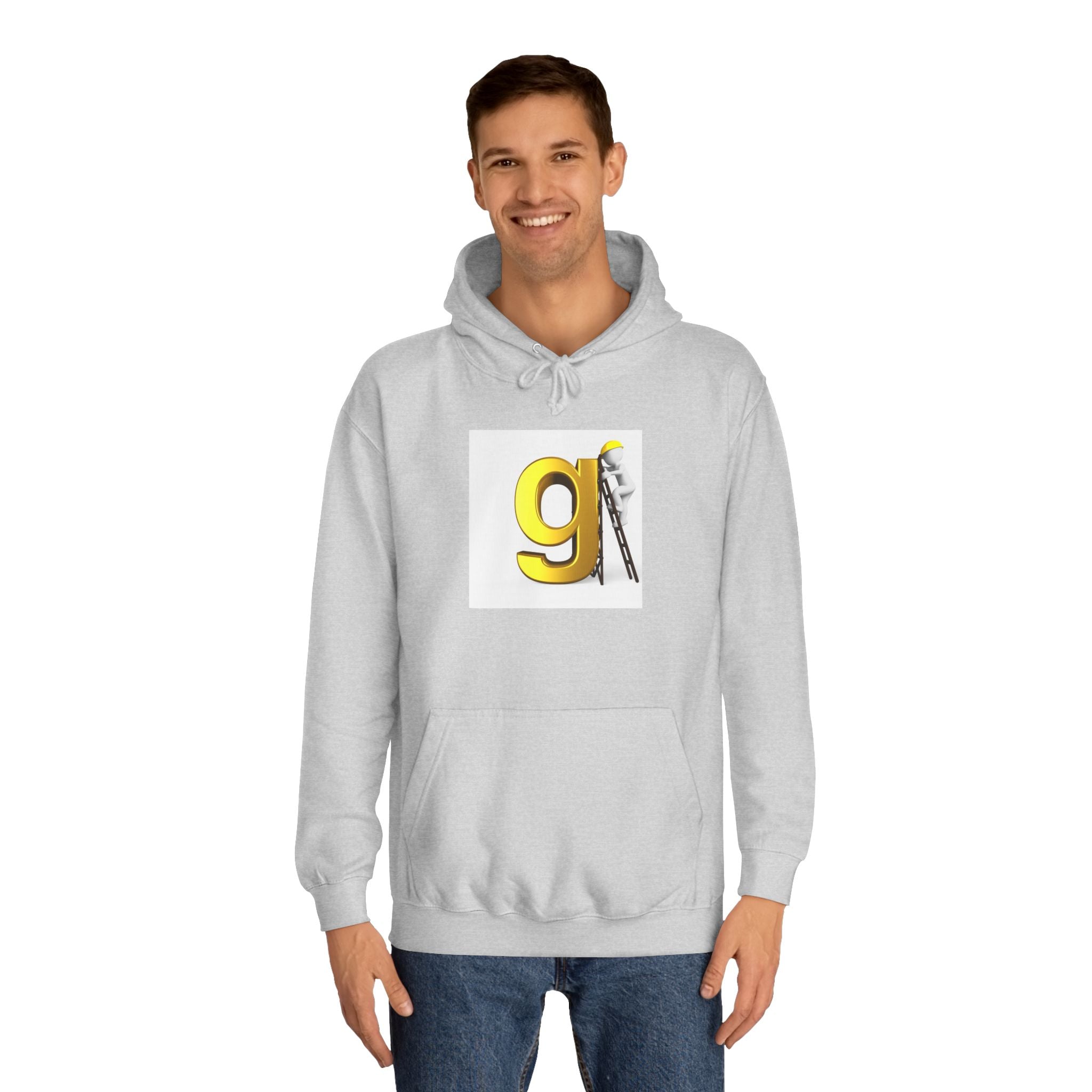 Gold Letter G with Painter Character Hoodie | Initial Monogram
