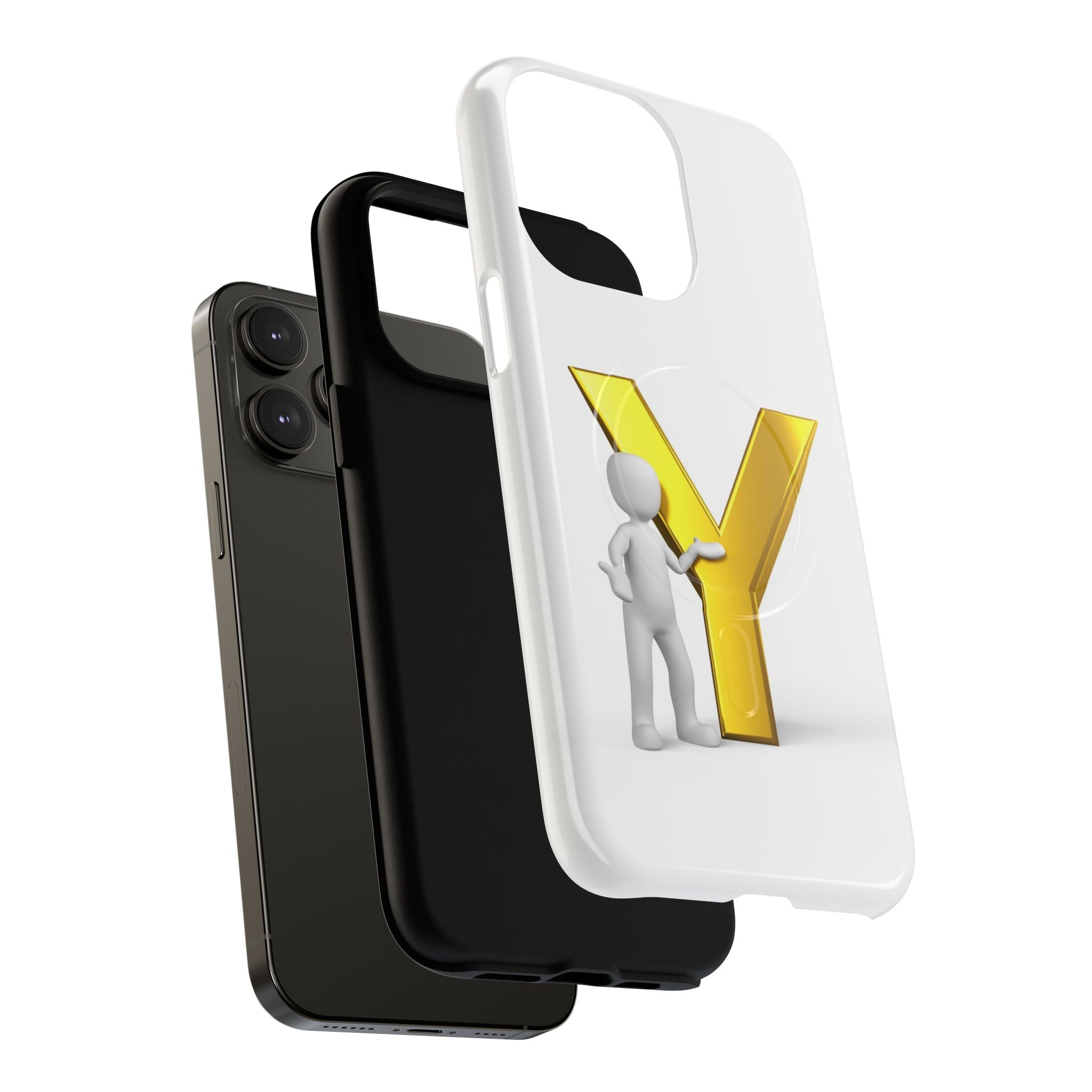 Gold Letter Y Phone Case | Monogram iPhone Magnetic Case
