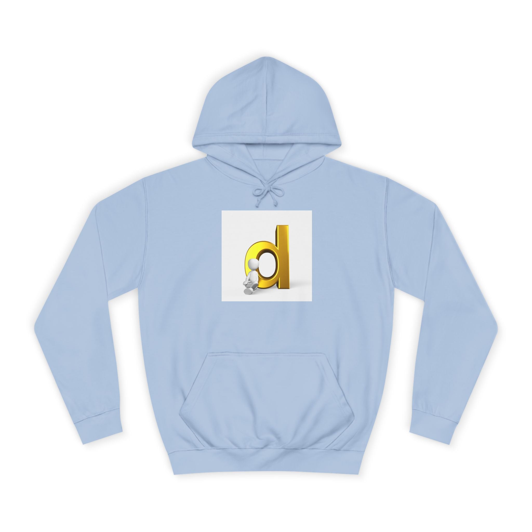 3D Gold Letter D Hoodie | Minimal Monogram Initial Sweatshirt