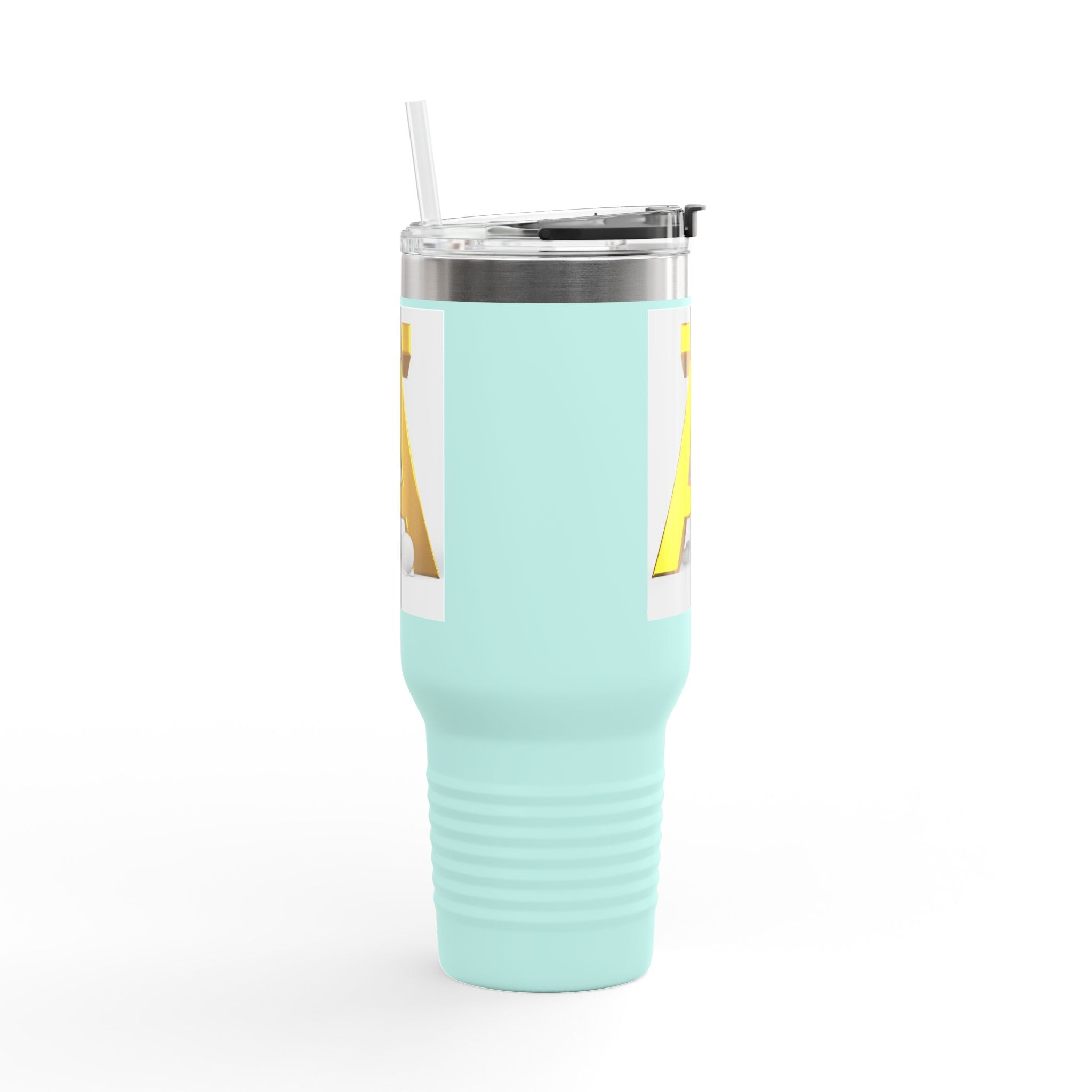 Mug avec Lettre A Dorée en 3D | Mug de Voyage Isotherme de 1,2 L