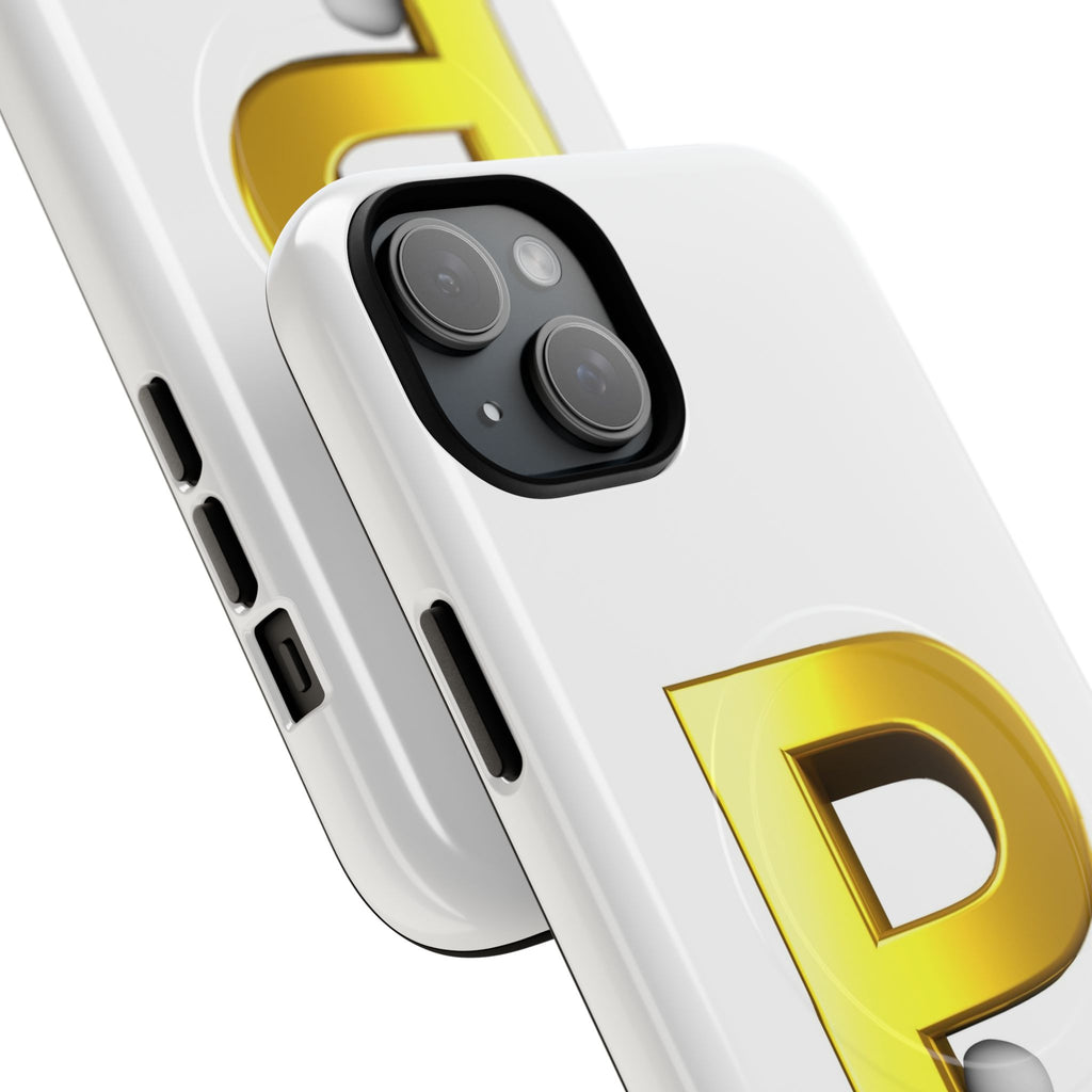 Gold Letter P Monogram Phone Case | Tough Magnetic Case