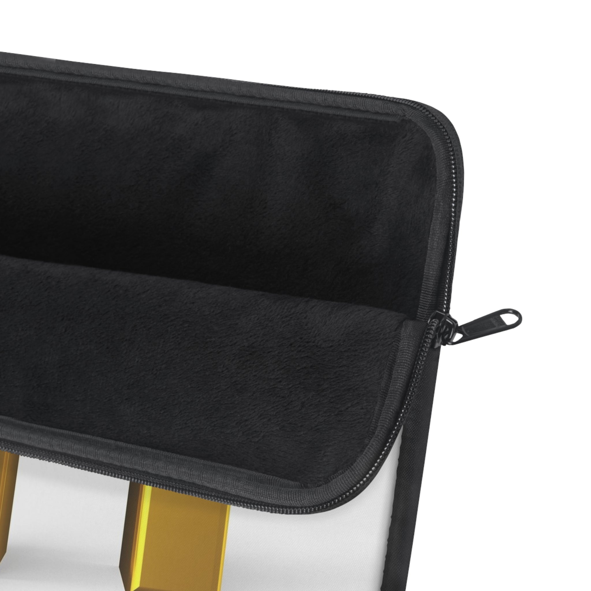 3D Figure Pushing Golden Letter h Laptop Sleeve | Letter H Typography Case