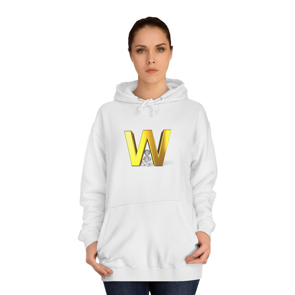 Gold 3D Letter W Hoodie | Monogram Initial Sweatshirt