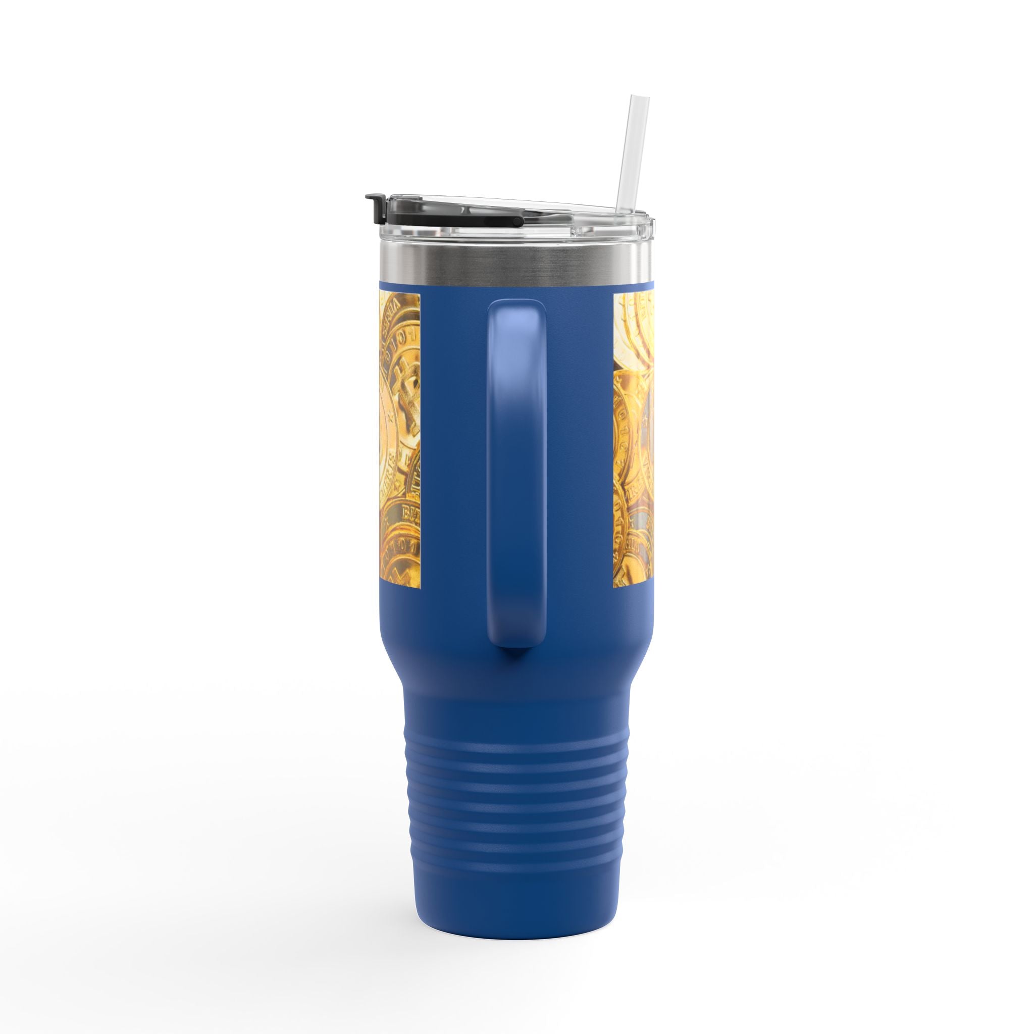 Bitcoin Coin Pattern Travel Mug | 40 oz Insulated Tumbler