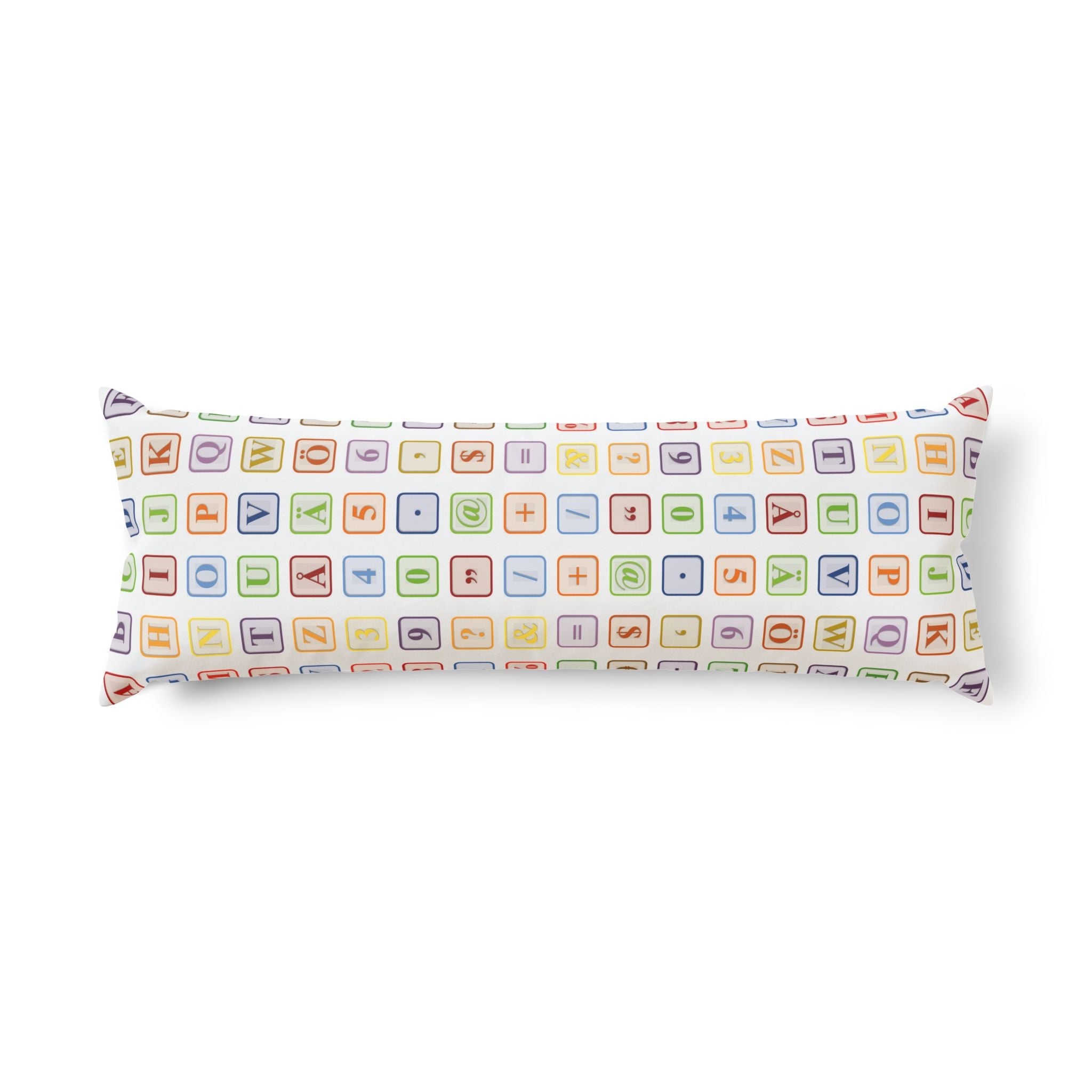Alphabet Blocks Pattern Body Pillow | Nursery Alphabet Blocks.