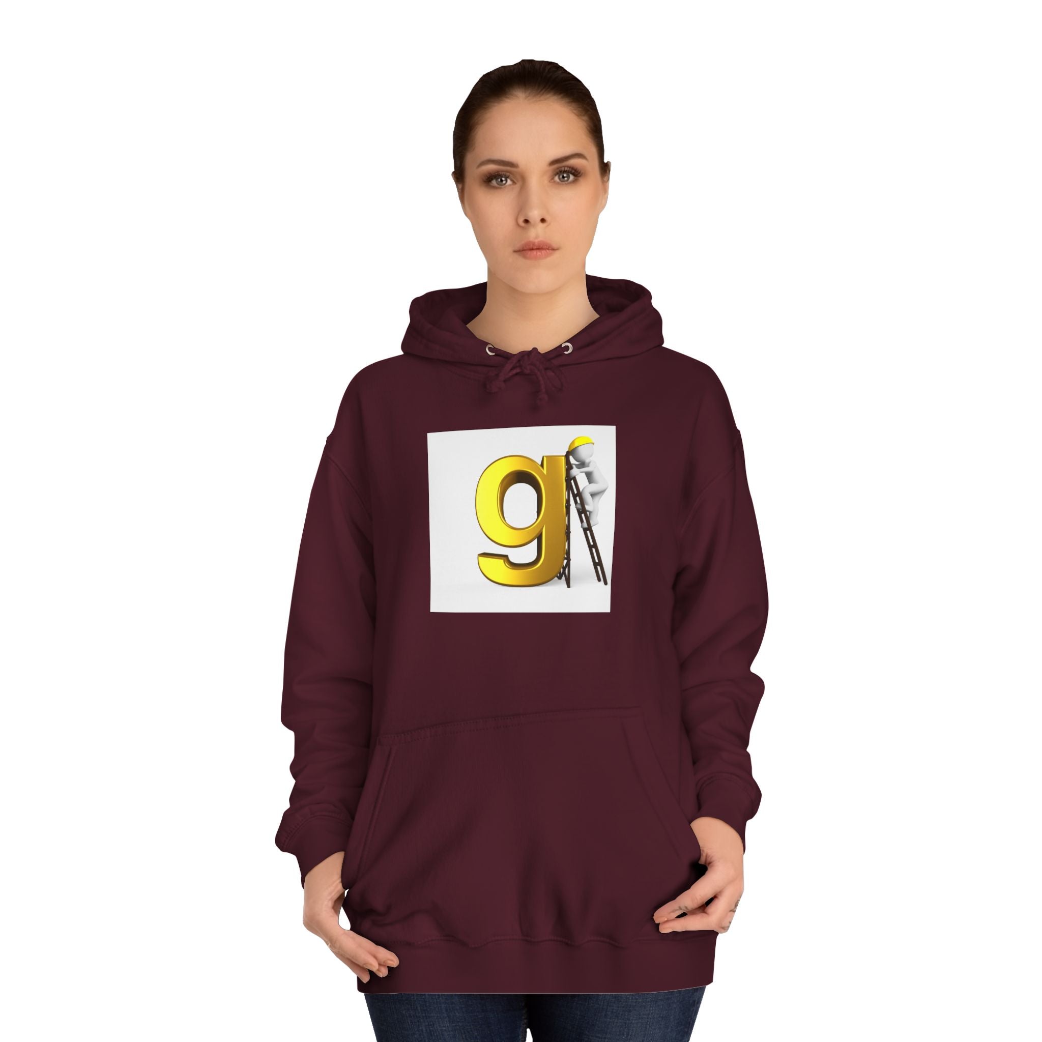 Gold Letter G with Painter Character Hoodie | Initial Monogram
