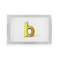 Gold 3D Letter b Acrylic Serving Tray | Monogram Initial Tray