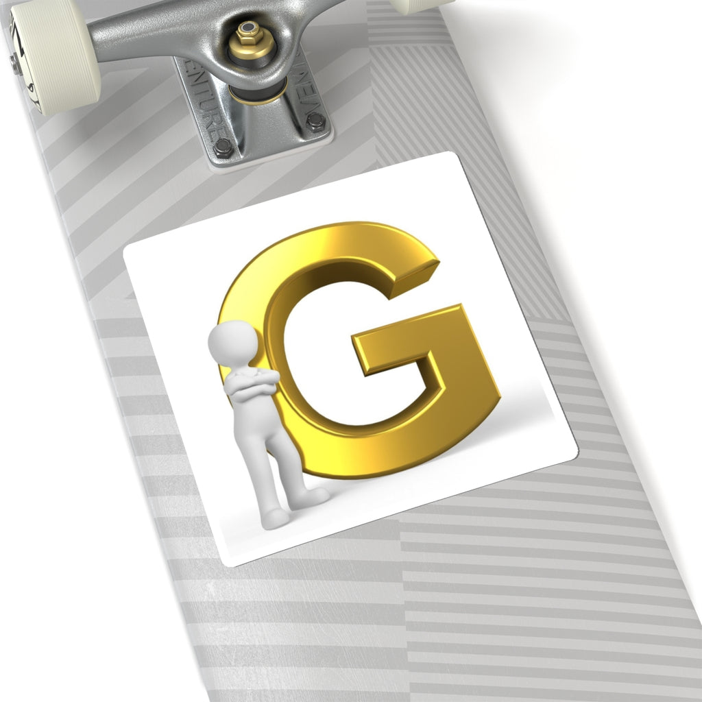 Gold 3D Letter G Sticker | Kiss-Cut Sticker