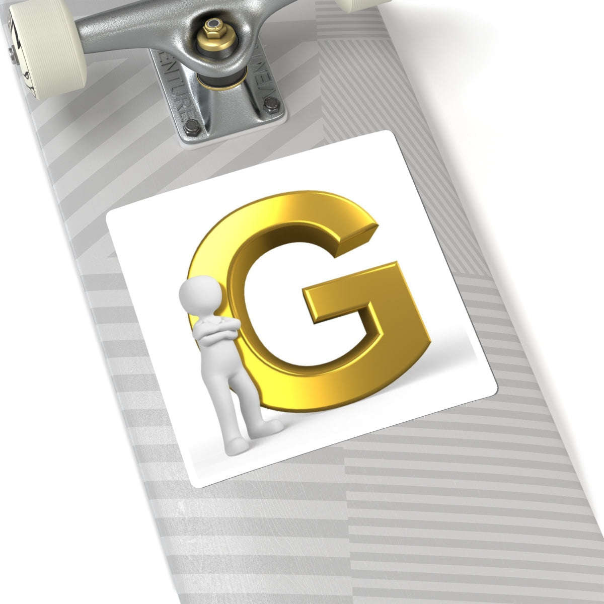 Gold 3D Letter G Sticker | Kiss-Cut Sticker