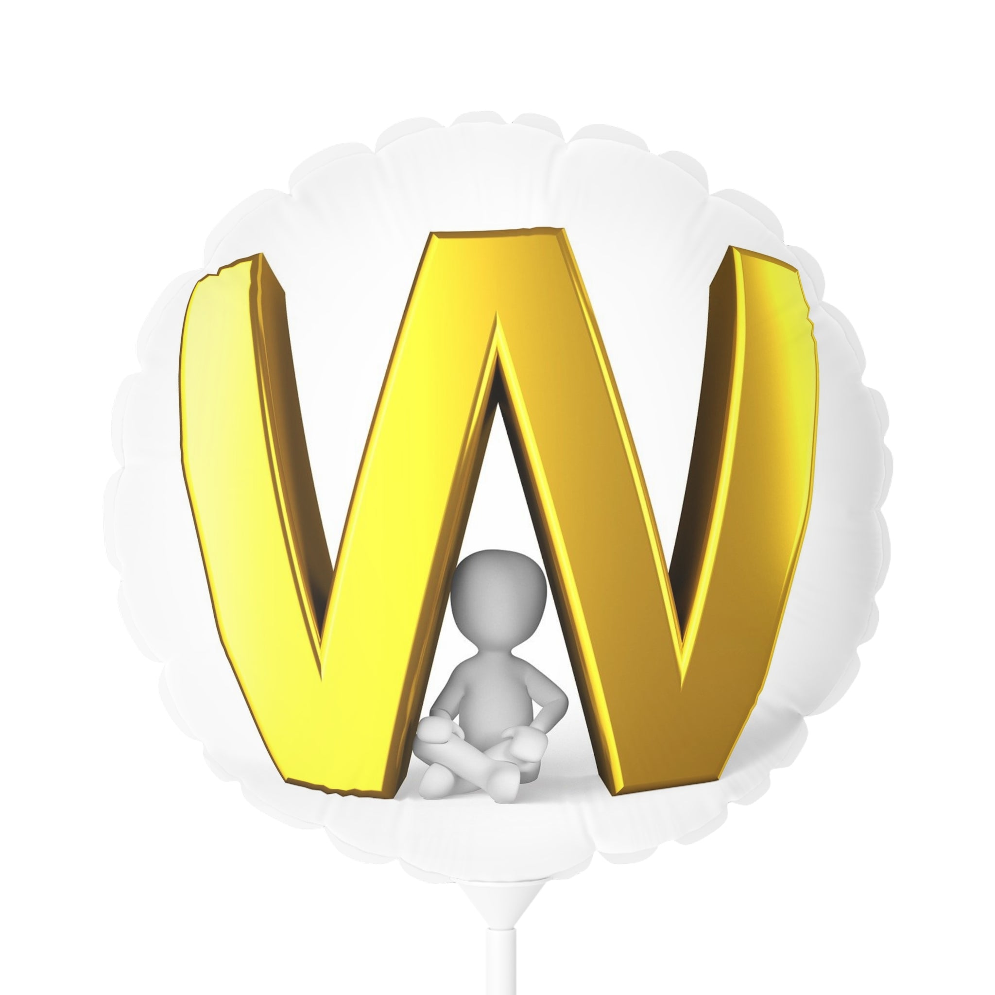 Gold Letter W Balloon 11" Round Balloon