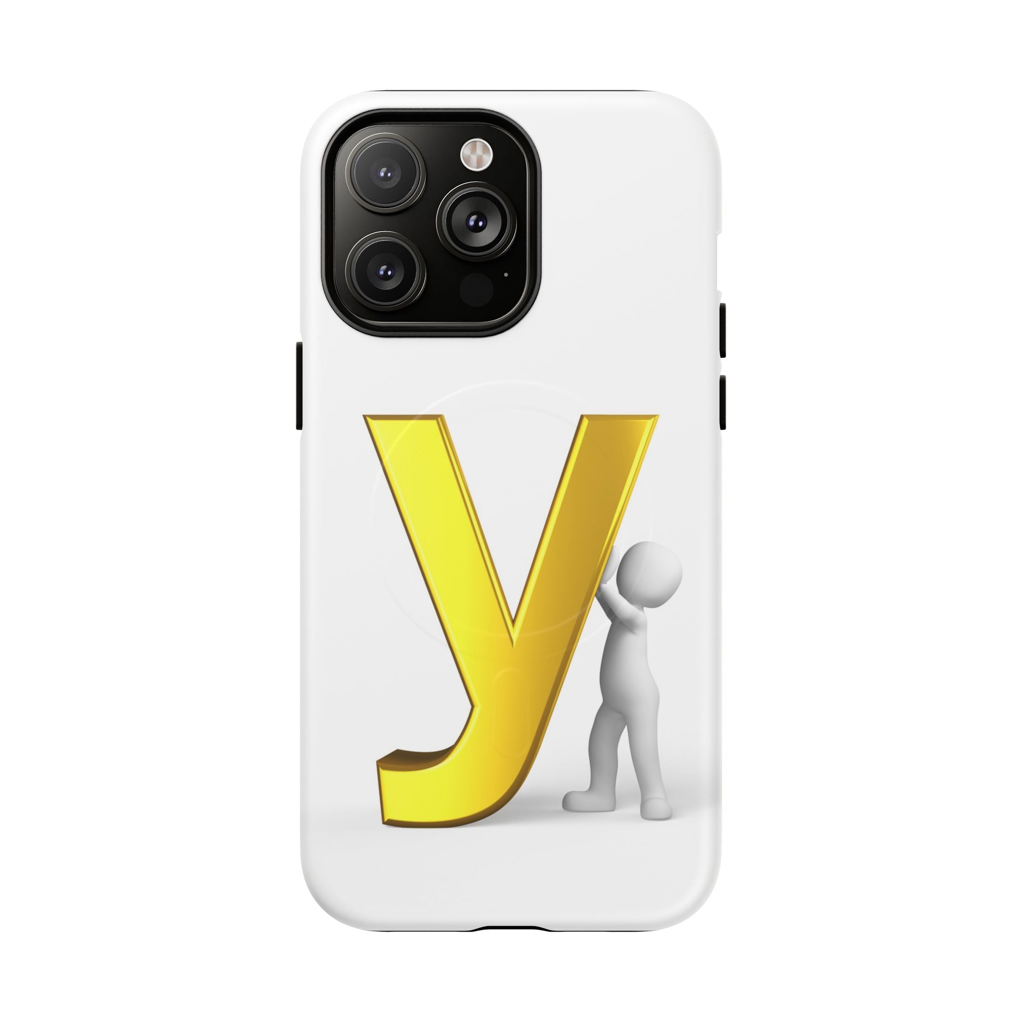 Coque de téléphone en or lettre Y | Coques magnétiques robustes