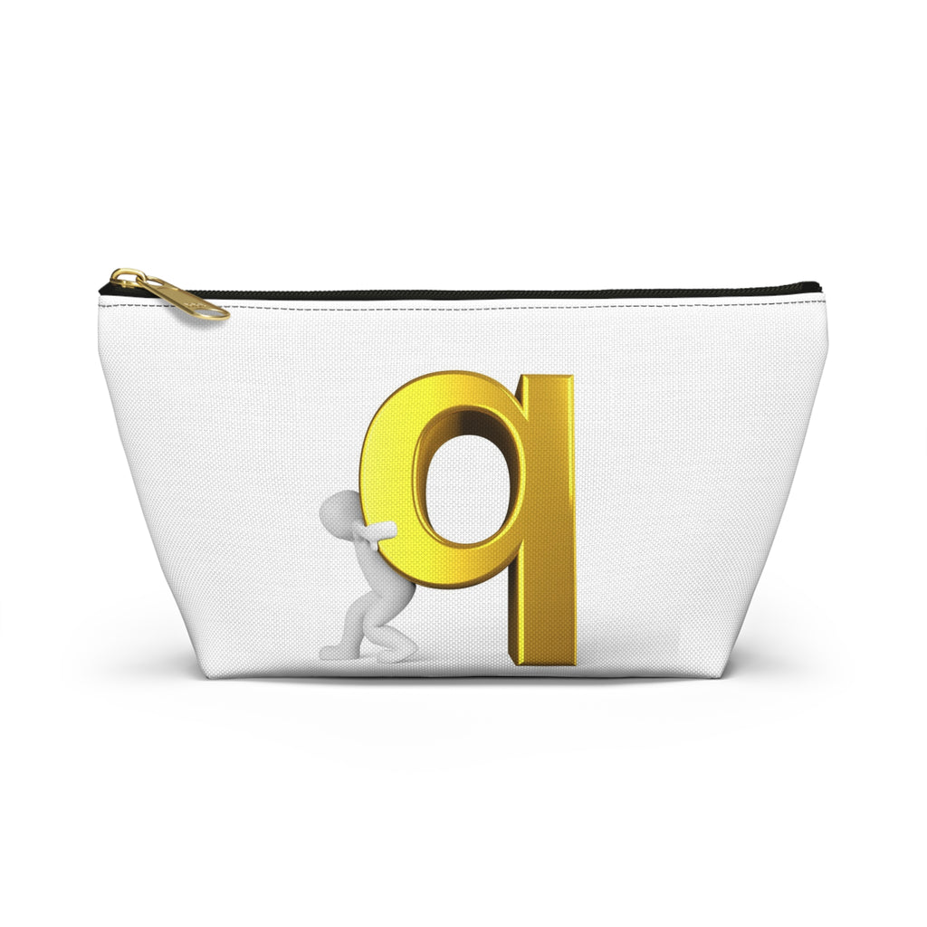 Gold Letter Q Monogram Accessory Pouch | T-Bottom Makeup Bag