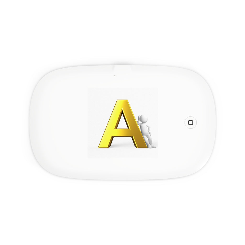 Gold Letter A Design UV Phone Sanitizer and Wireless Charging Pad