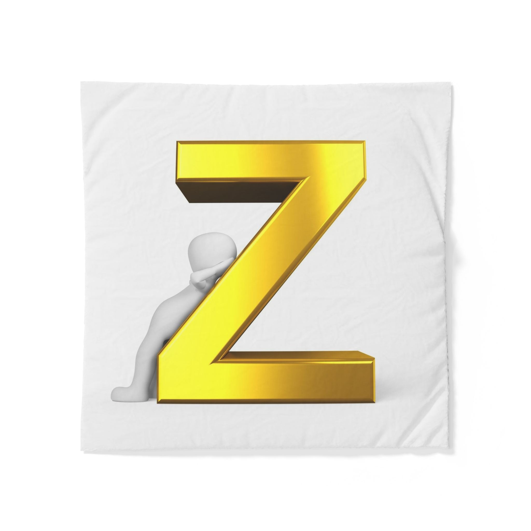 Gold Letter Z Duvet Cover | Monogram Initial Bedding
