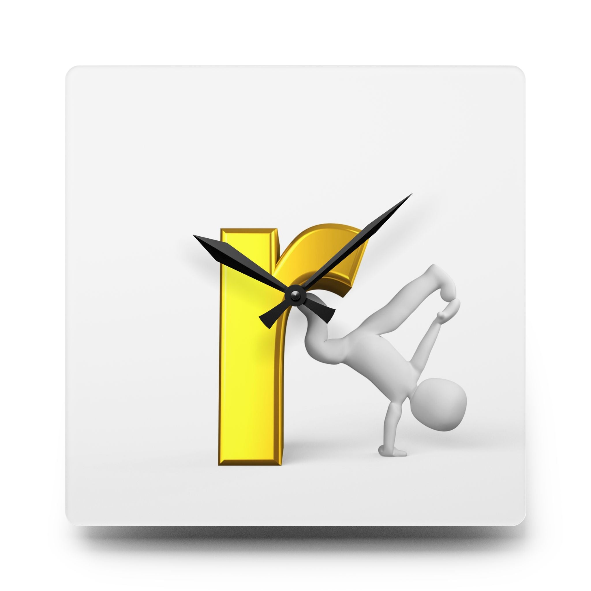 Horloge Murale Acrylique Danseur de Breakdance Lettre R 3D | Décor Alphabet Moderne