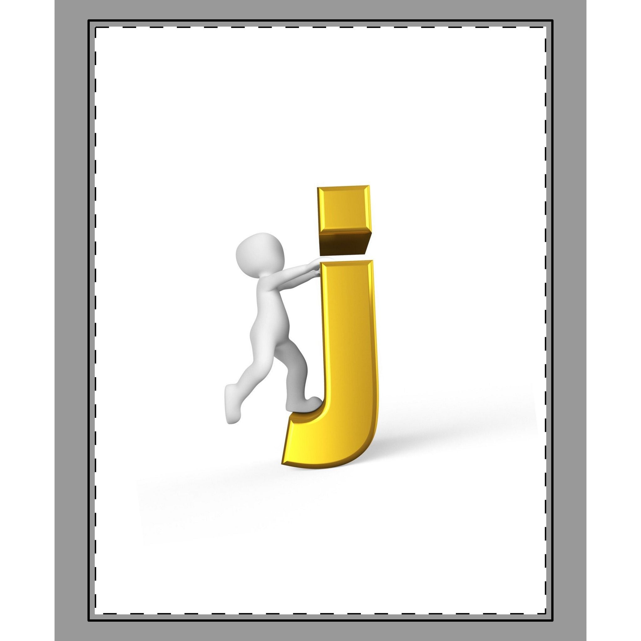 3D Gold Letter J with Climbing Figure Coverlet