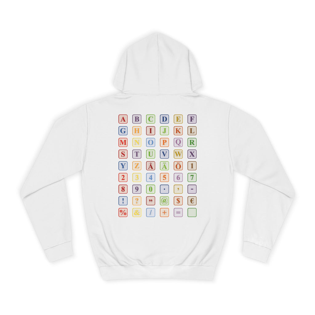Alphabet Blocks Hoodie | Colorful Letter Grid, Back & Front Print