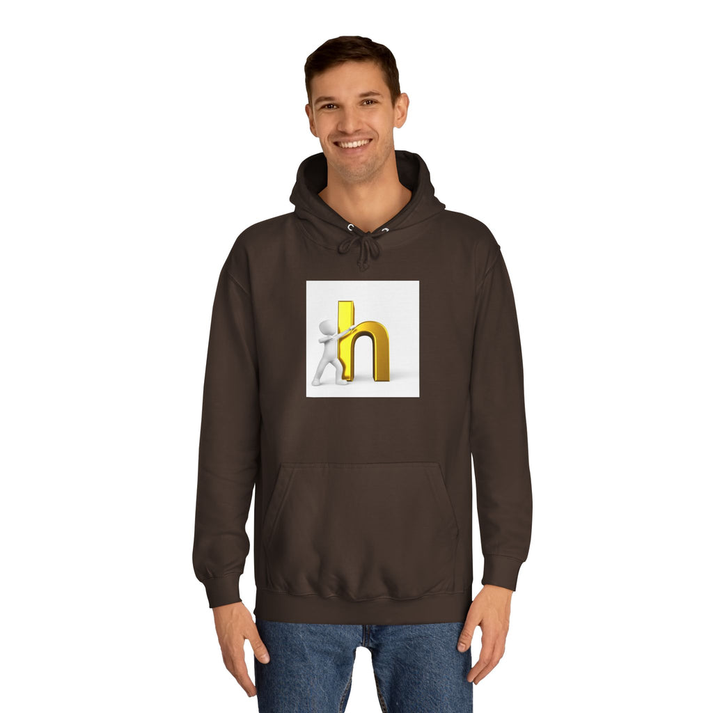 3D Gold Letter H Design Hoodie | Letterman Initial Hoodie