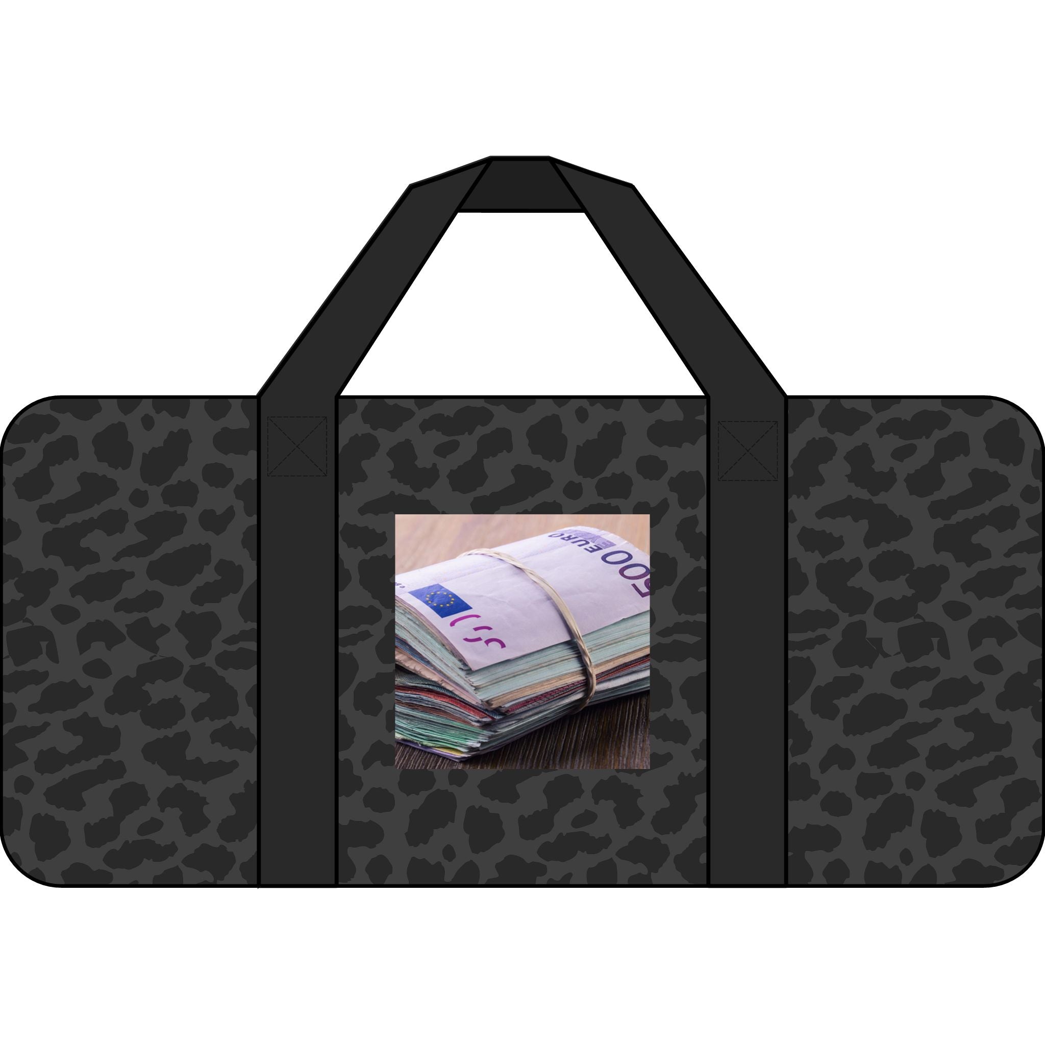 Stack of Euros Duffel Bag | Money Print Travel Overnight Gym Bag