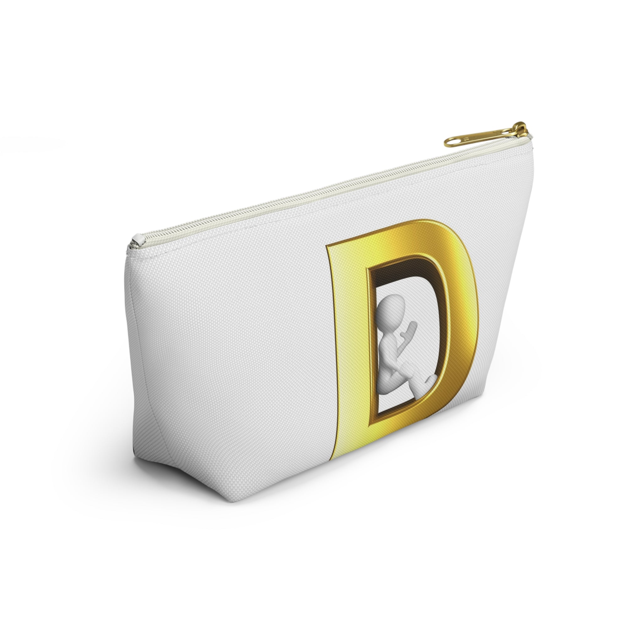 Gold Letter D with 3D Figure Accessory Pouch