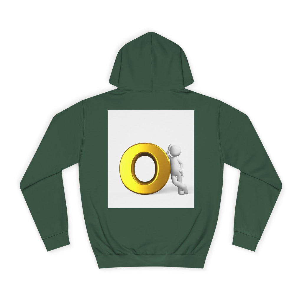 Gold O Letter with 3D Figure Hoodie | Monogram O Sweatshirt