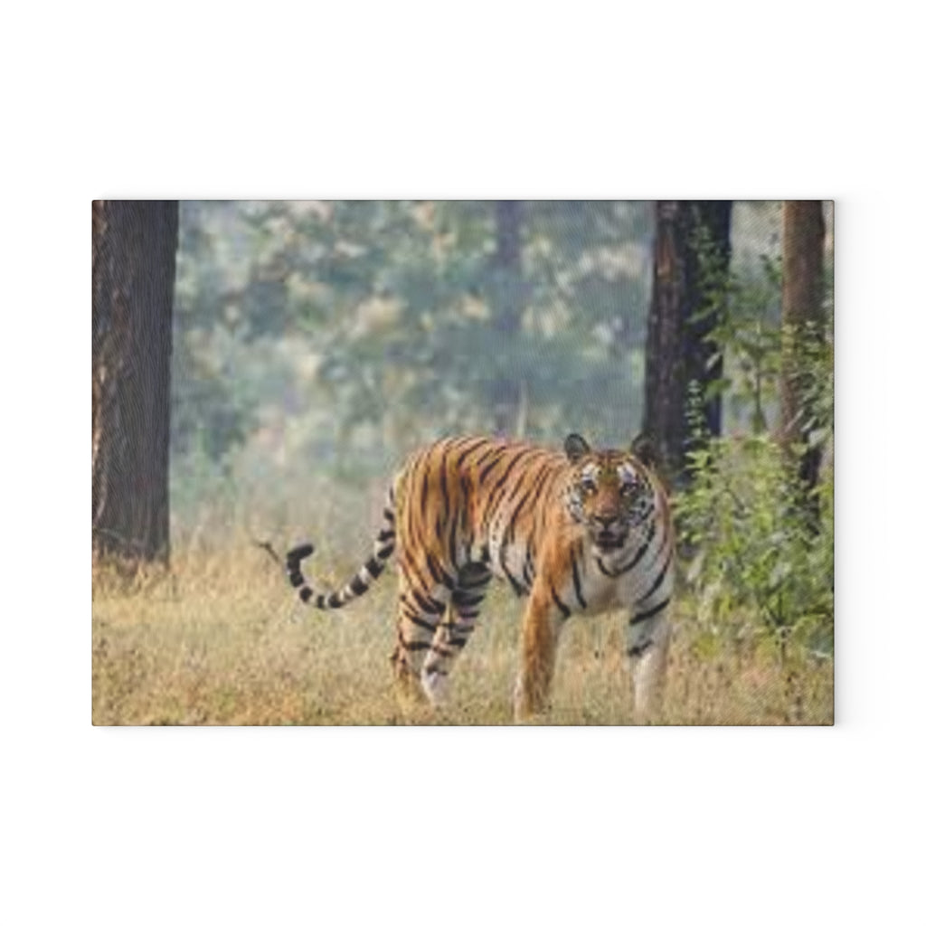 Bengal Tiger Photography Glass Cutting Board | Wildlife Kitchen Décor