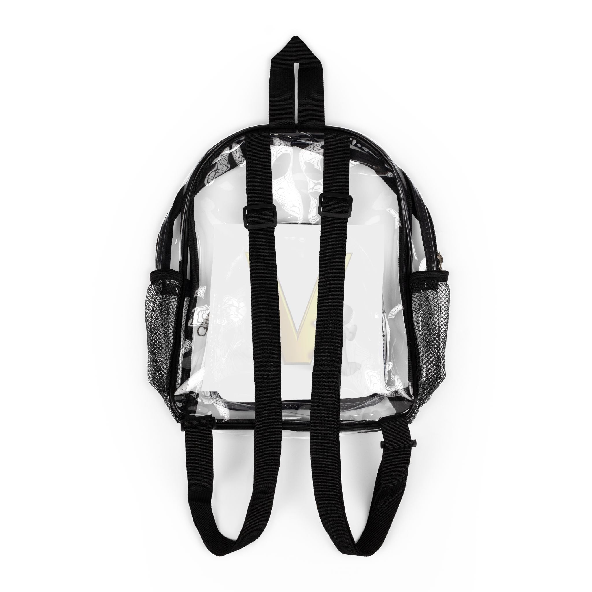 Gold Letter V Clear Stadium Backpack | Transparent School Bag