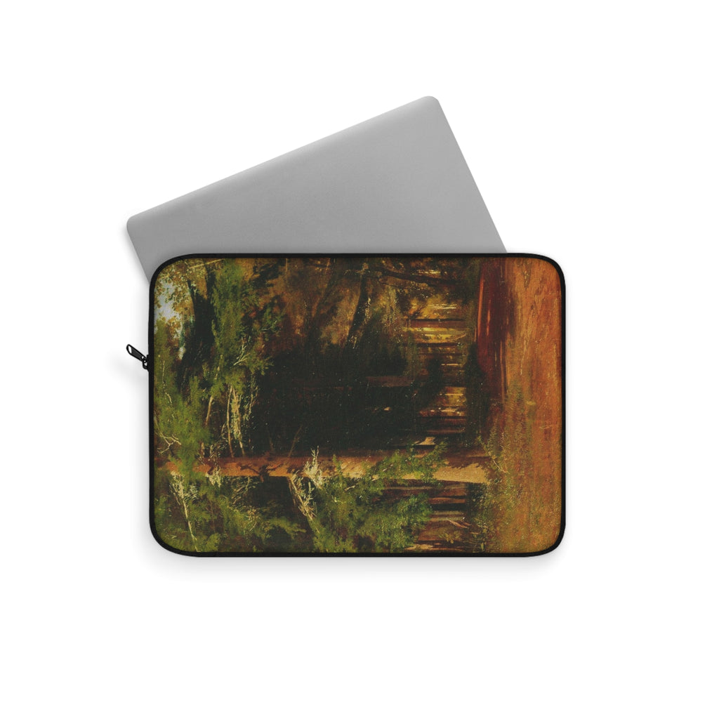 Forest Path Painting Laptop Sleeve | Woodland Trees Landscape Art