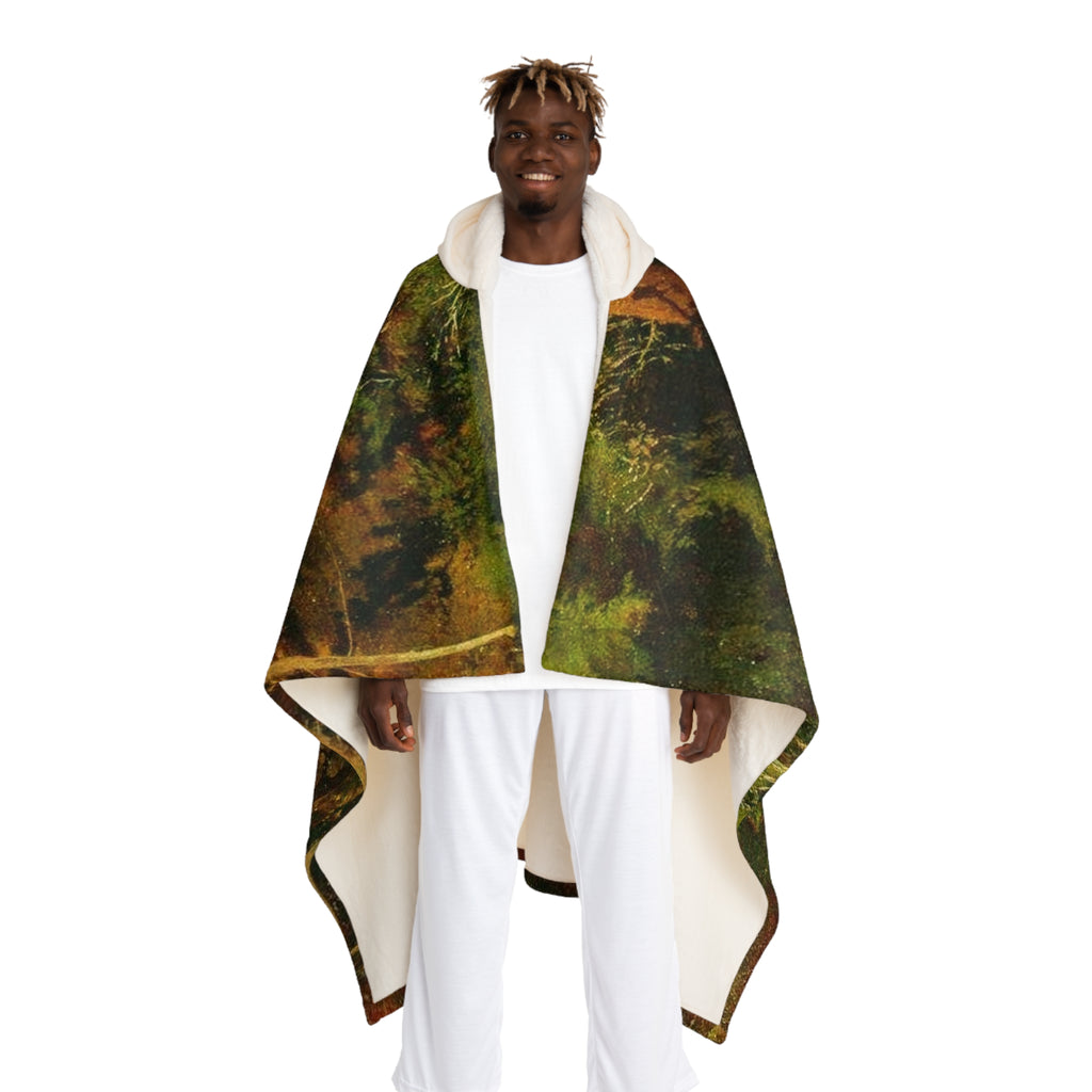 Autumn Forest Hooded Blanket | Sherpa Fleece Cloak