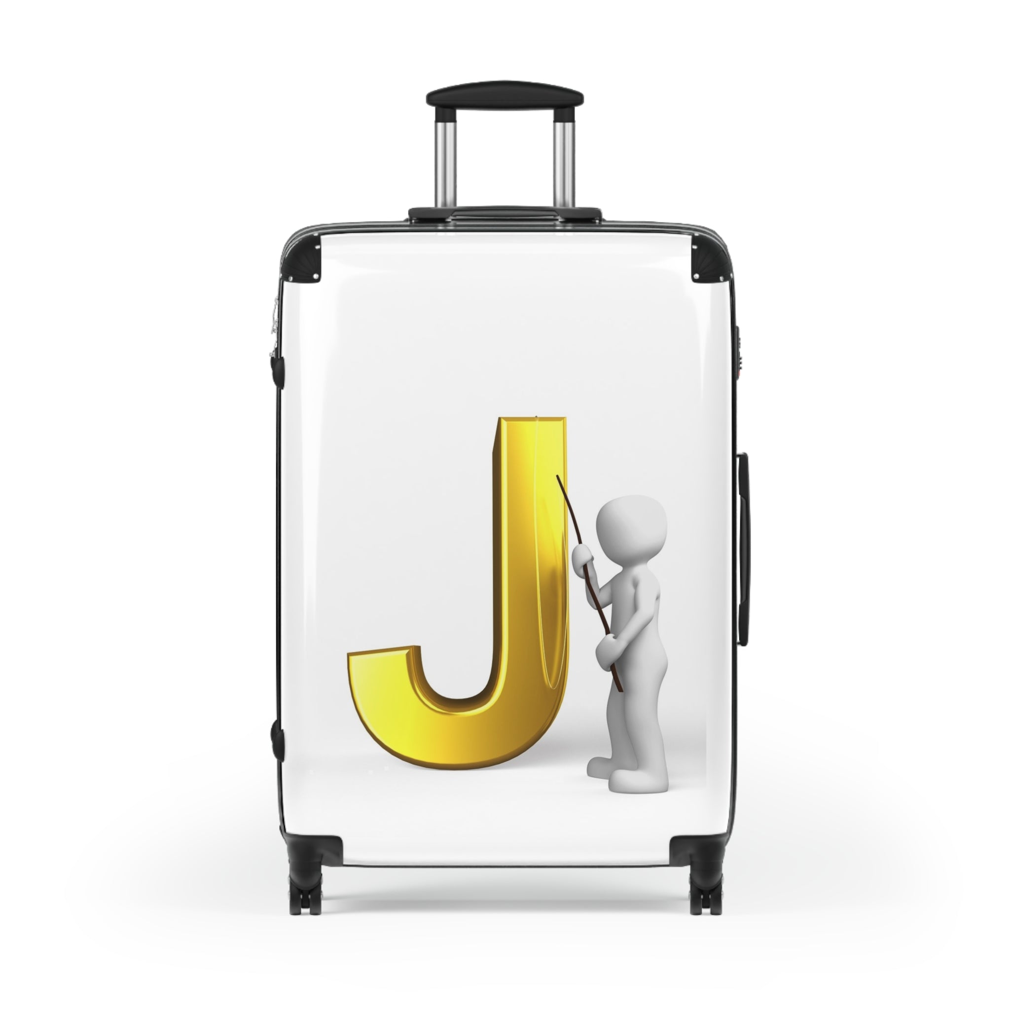 Gold Letter J Monogram Suitcase | Personalized Initial Luggage