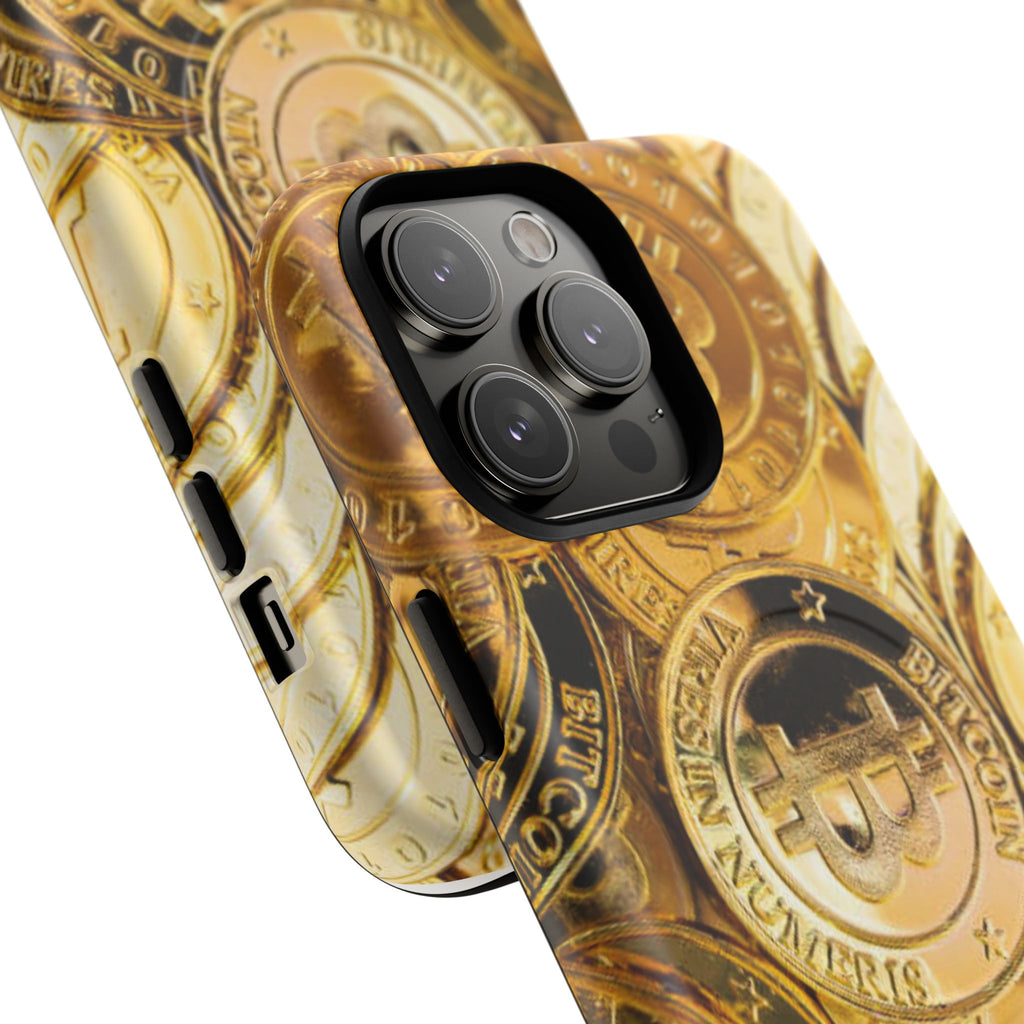 Gold Bitcoin Coins Phone Case | Tough Magnetic Case