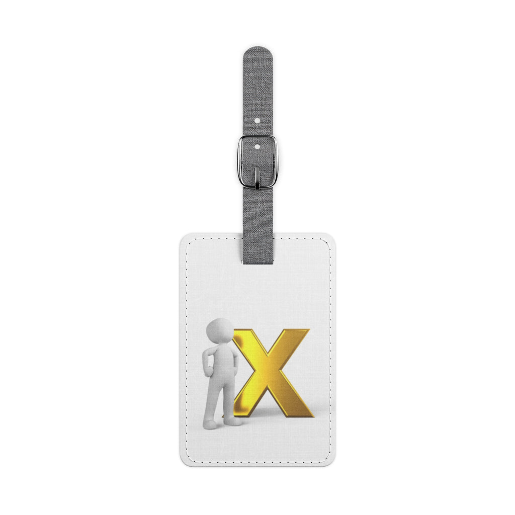 Gold X Logo Luggage Tag | Rectangle Saffiano Polyester