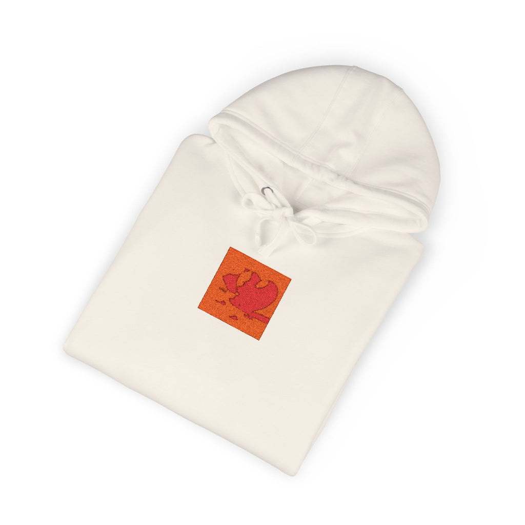 Orange Phoenix Pixel Art Hoodie | Square Chest & Sleeve Patch