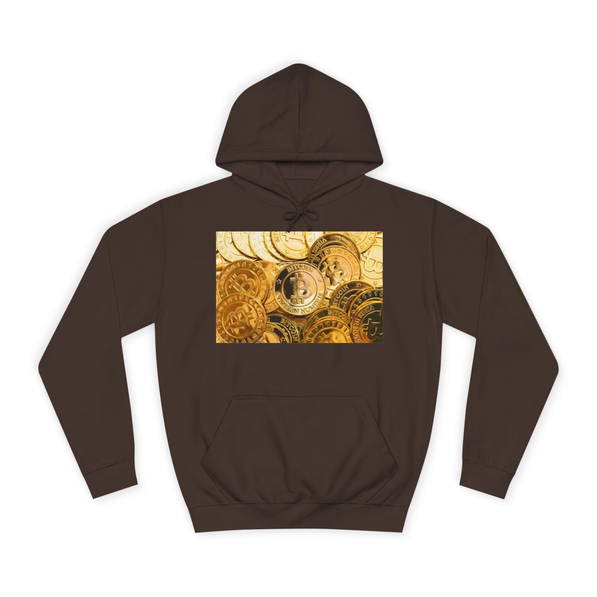 Golden Bitcoin Coins Hoodie | Crypto Cryptocurrency Crypto Art, Digital Currency Apparel