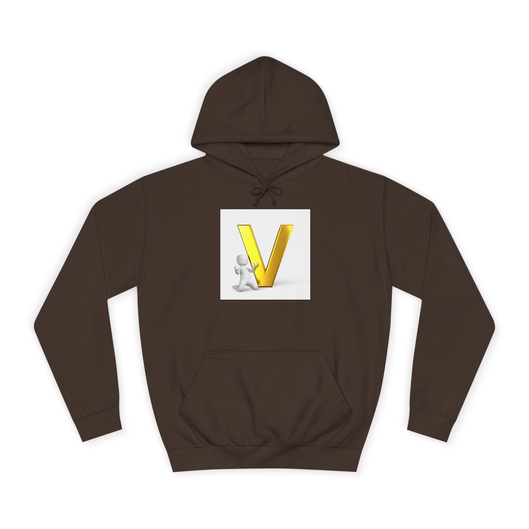 Sweat à capuche lettre V 3D dorée | Sweat-shirt initial V, monogramme lettre