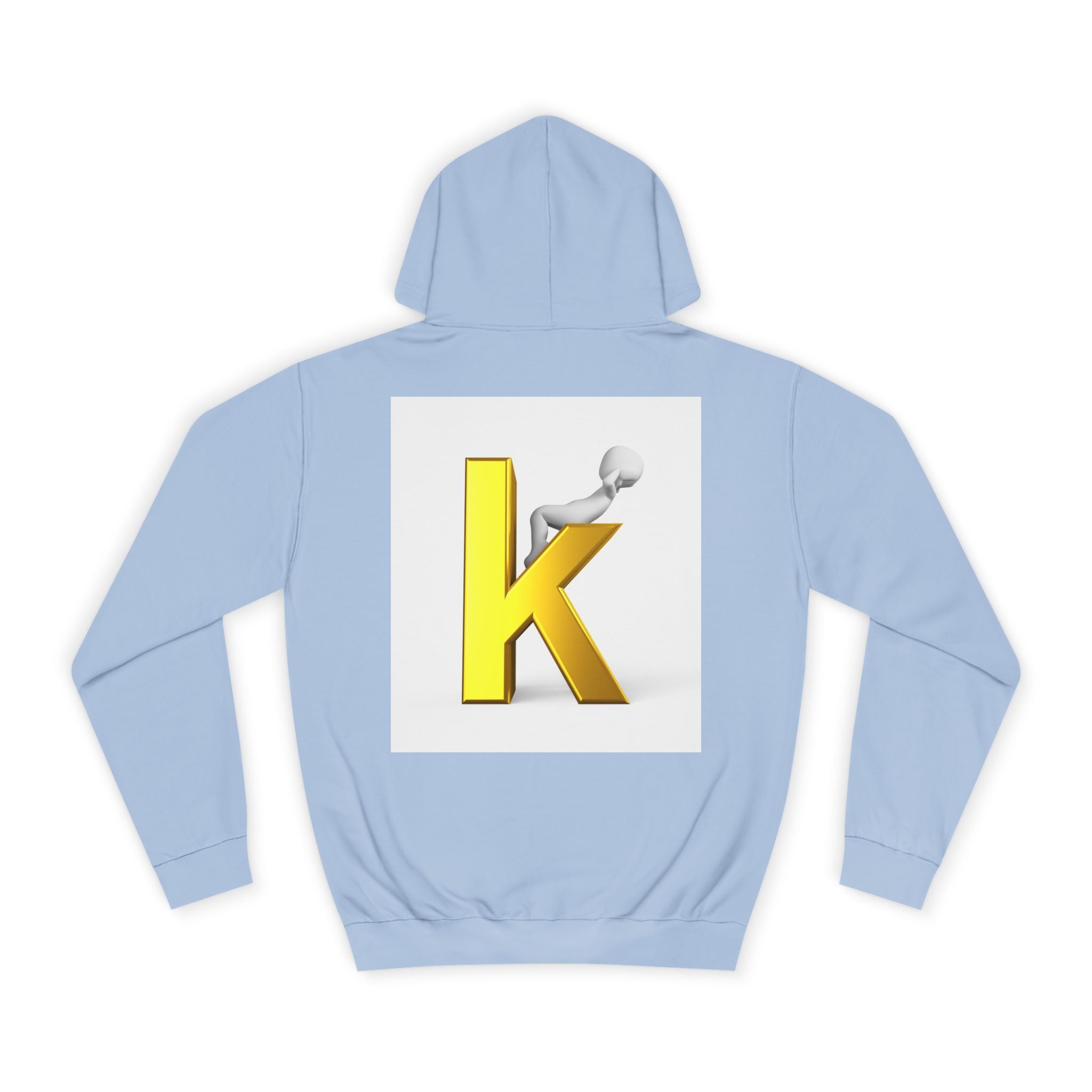 Gold 3D Letter K Hoodie | Monogram Initial K Sweatshirt