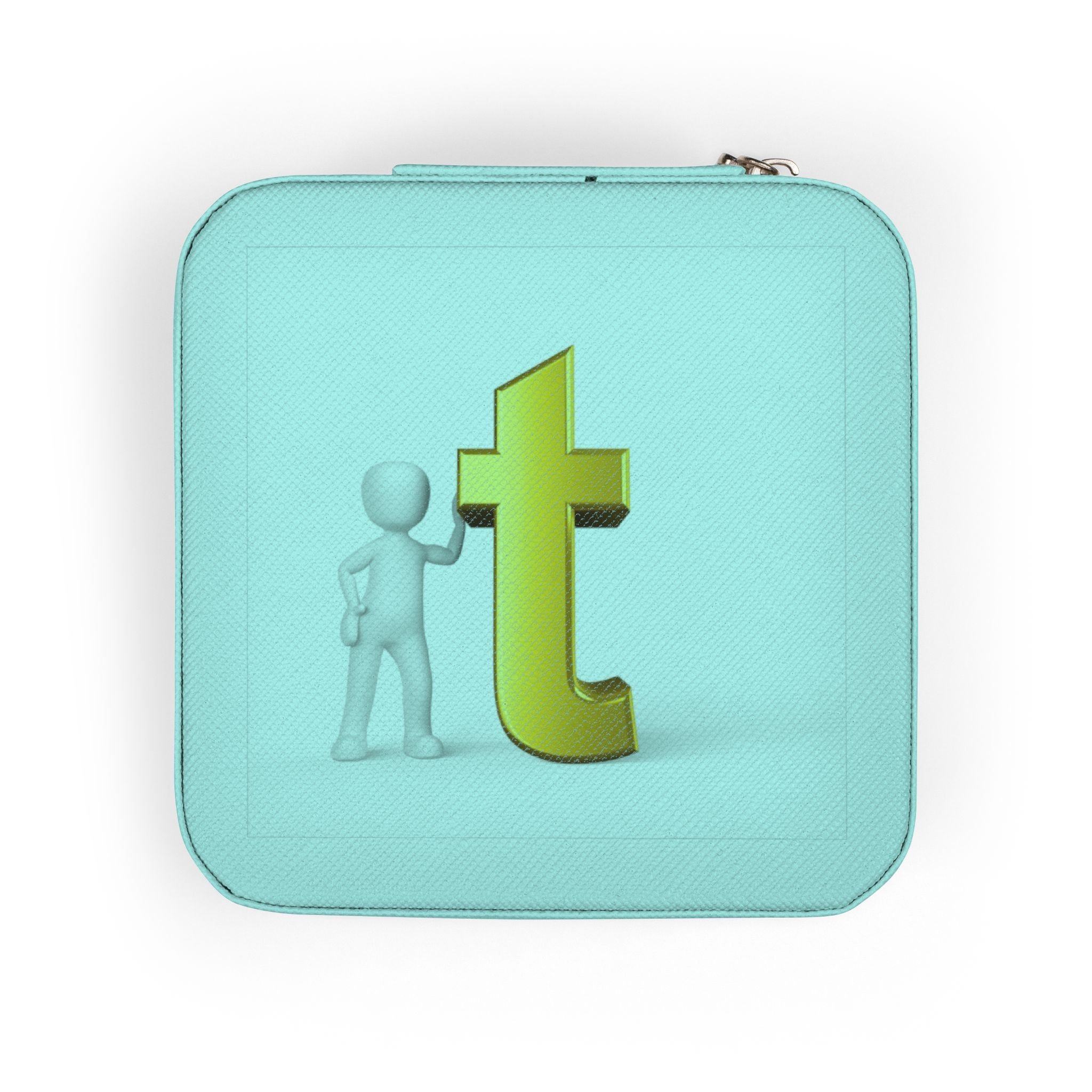 Minimalist Gold Letter T Jewelry Travel Case | Compact Portable Organizer