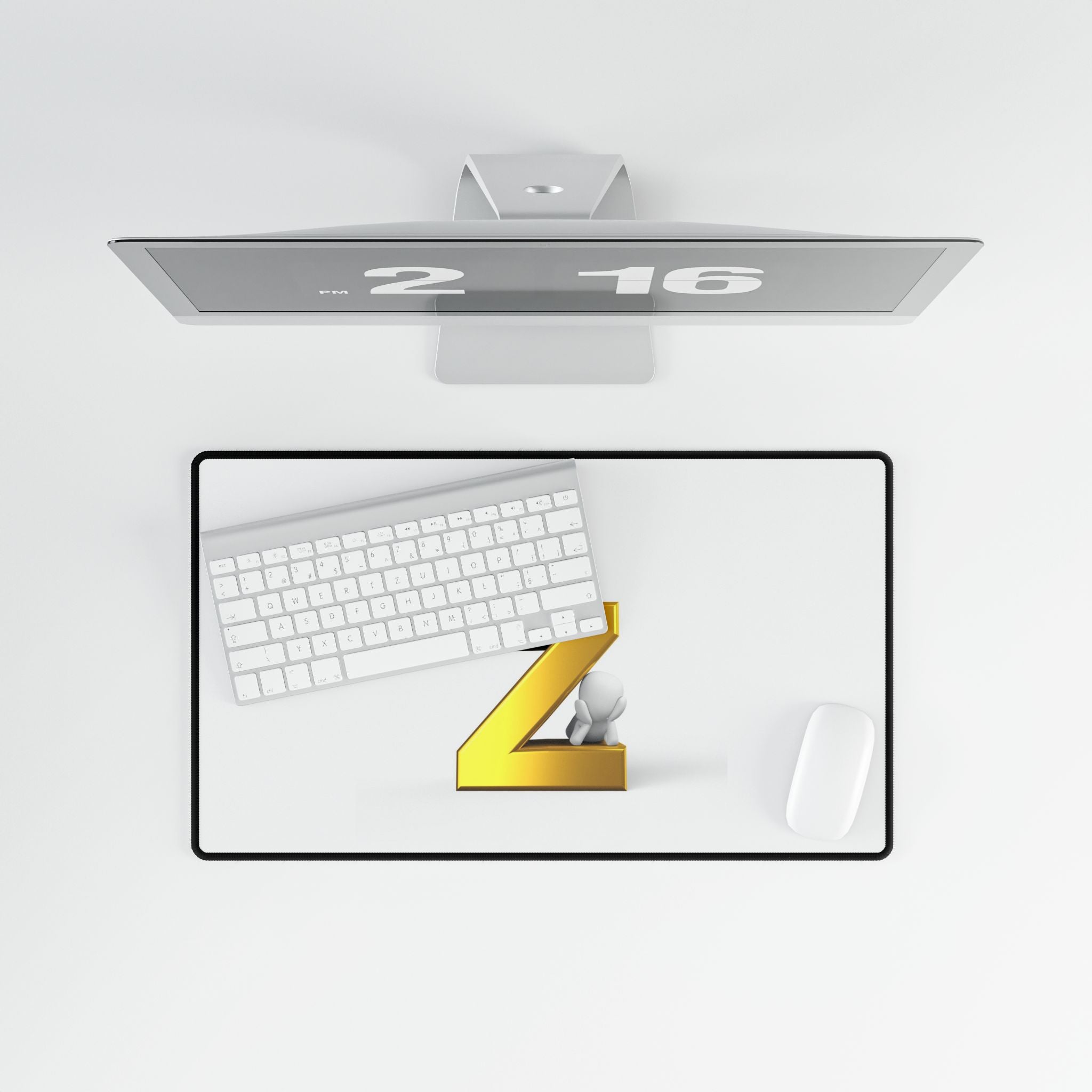 Gold Letter Z Initial Desk Mat | Monogram Mouse Pad